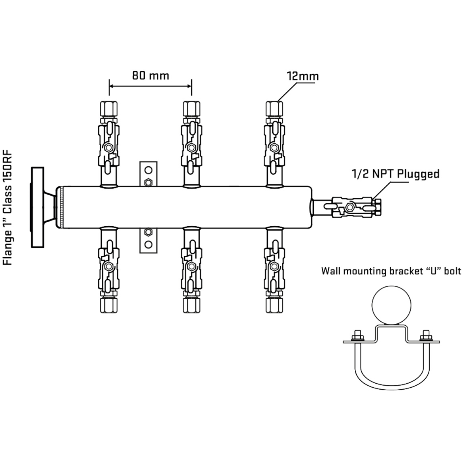 M506A030111 Manifolds Stainless Steel Double Sided