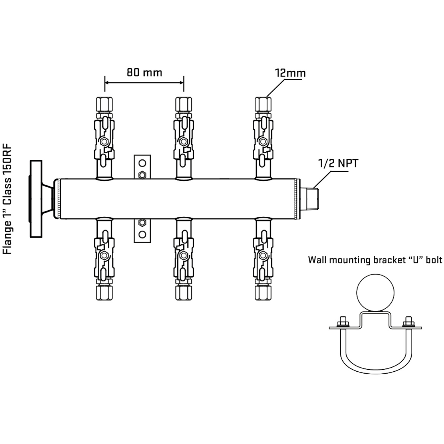 M506A030131 Manifolds Stainless Steel Double Sided