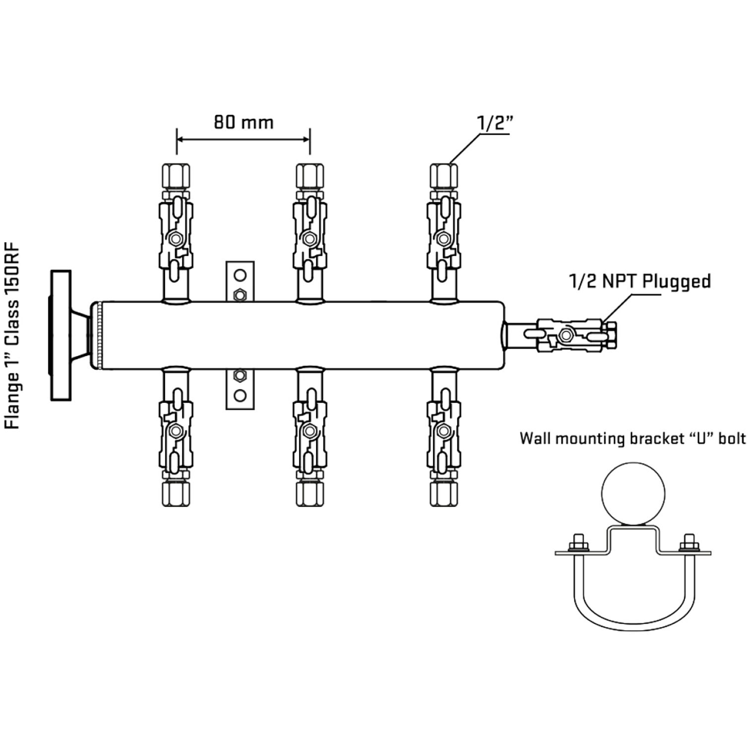 M506A050111 Manifolds Stainless Steel Double Sided