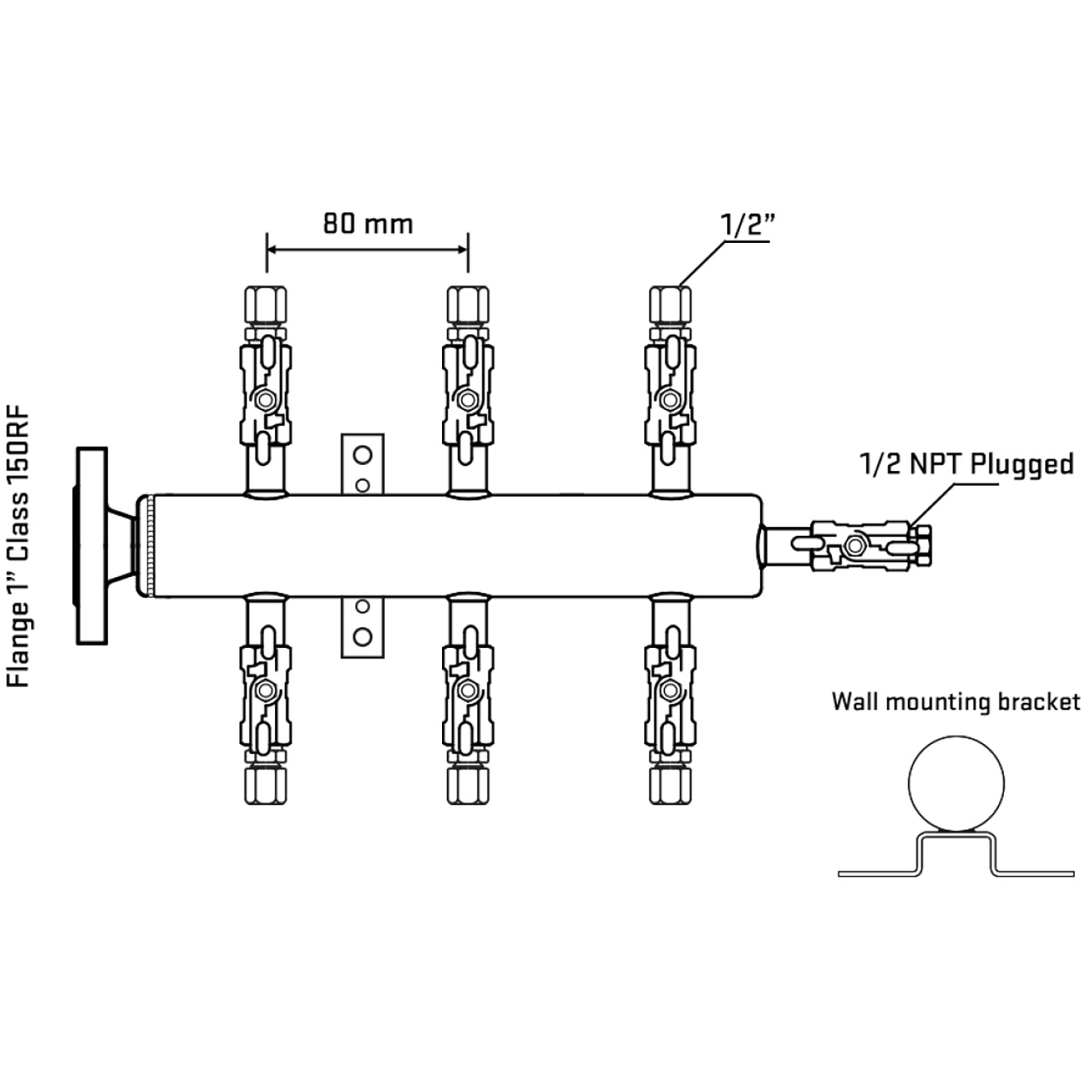 M506A050112 Manifolds Stainless Steel Double Sided