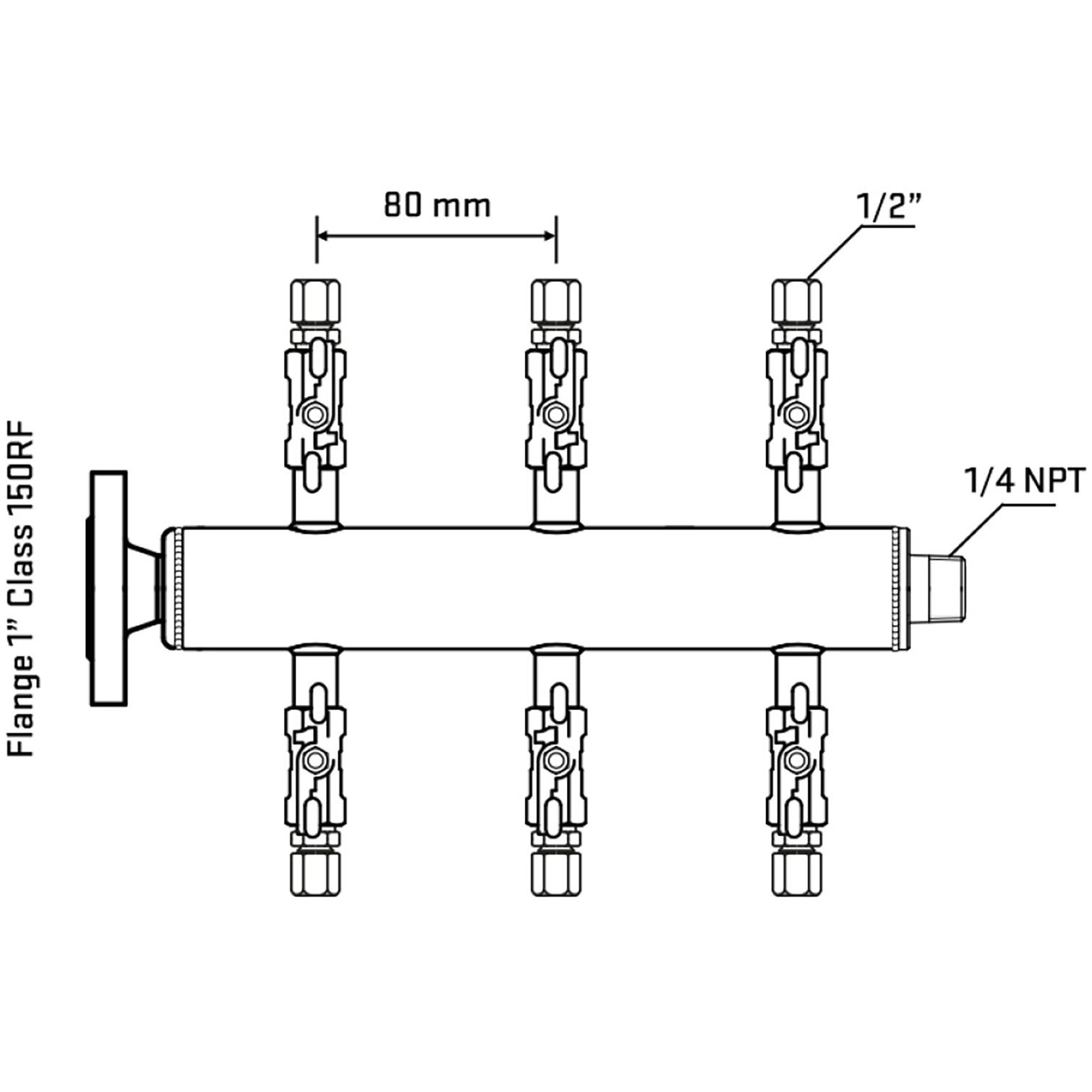 M506A050140 Manifolds Stainless Steel Double Sided