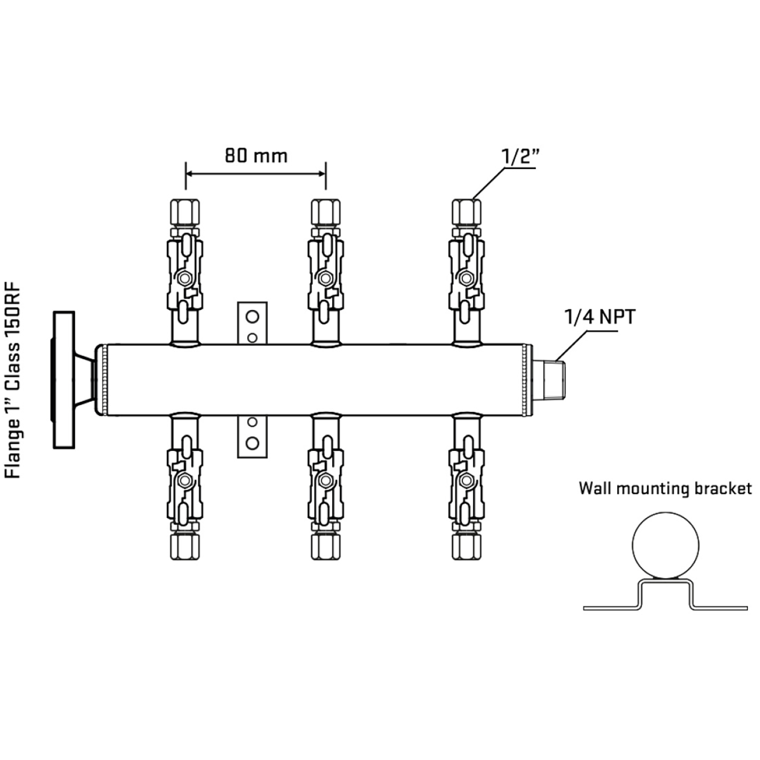 M506A050142 Manifolds Stainless Steel Double Sided