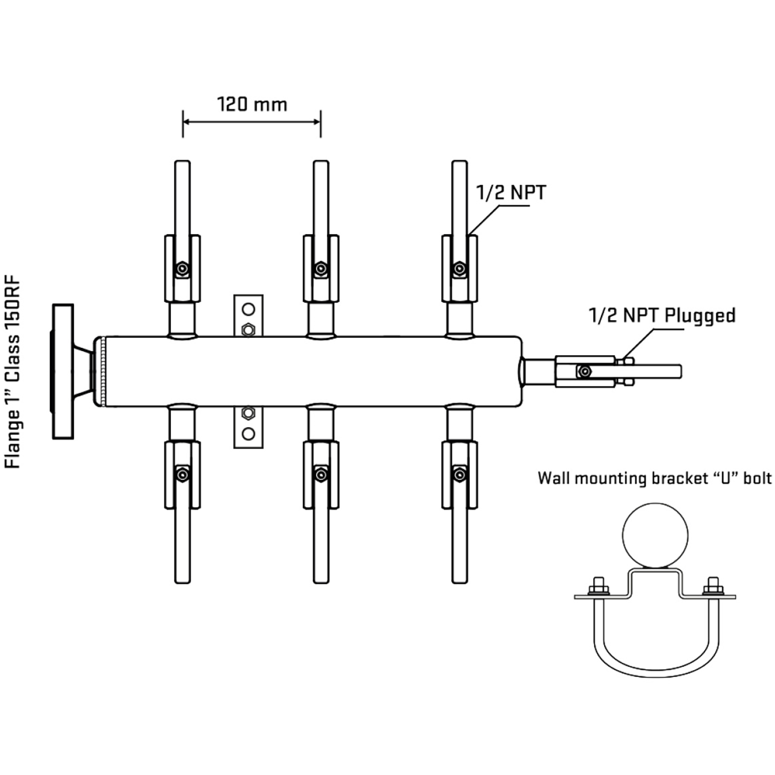 M506B080111 Manifolds Stainless Steel Double Sided