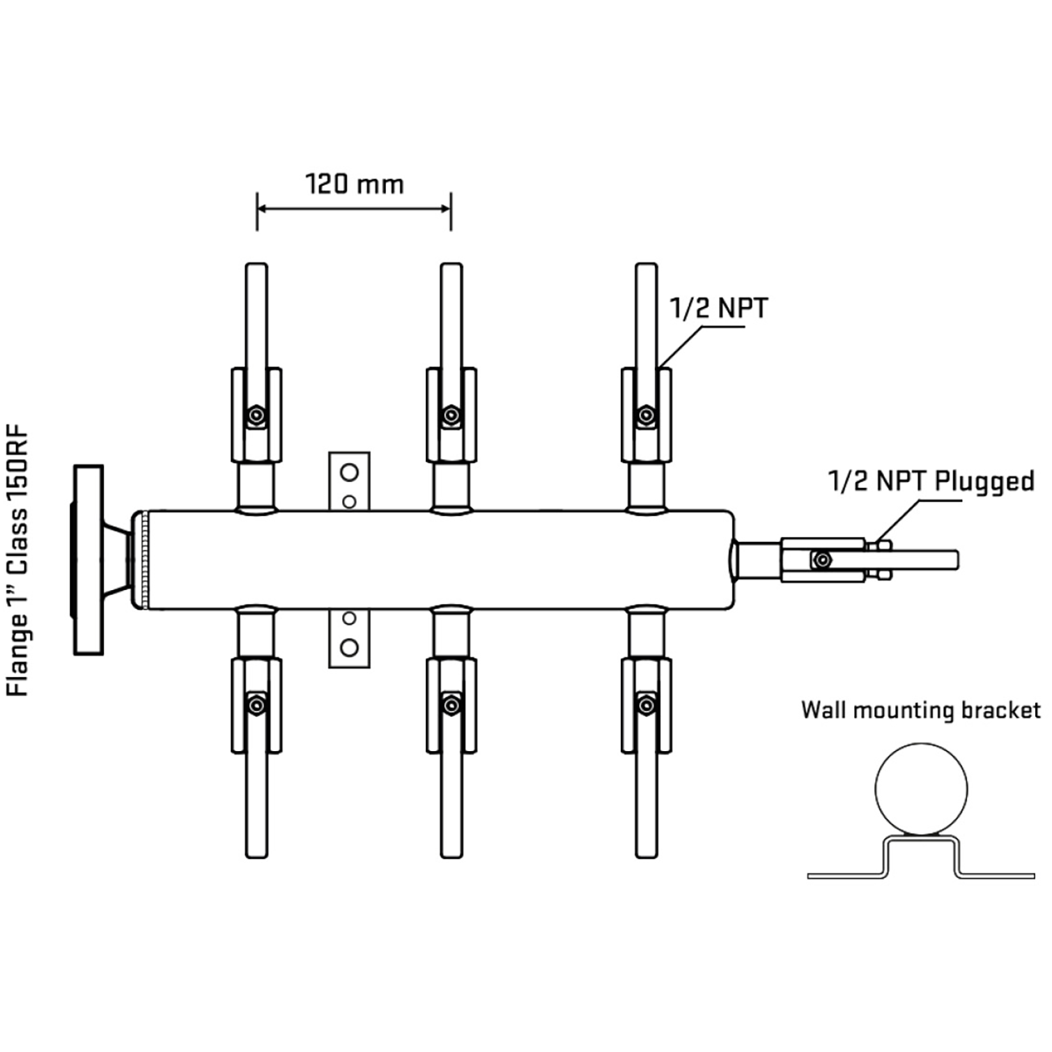 M506B080112 Manifolds Stainless Steel Double Sided