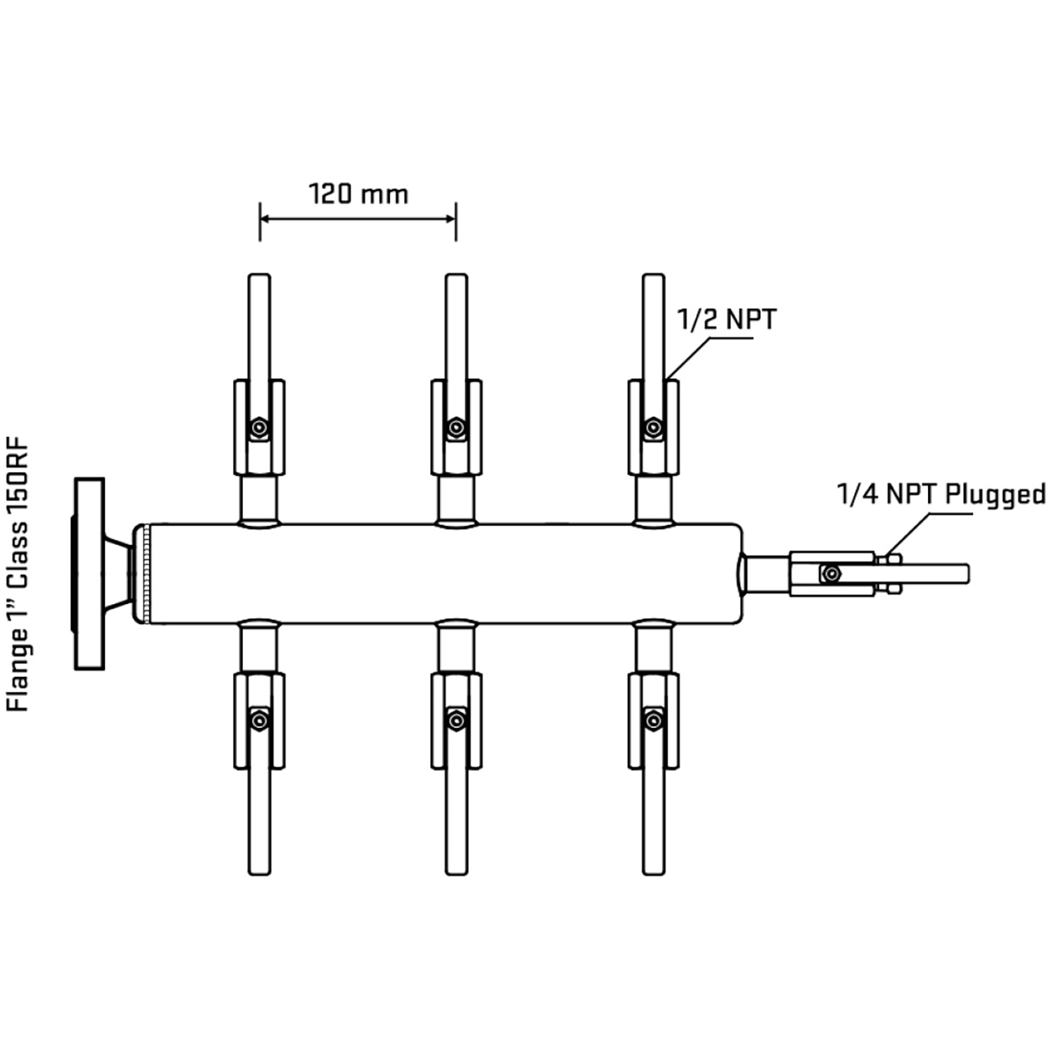 M506B080120 Manifolds Stainless Steel Double Sided