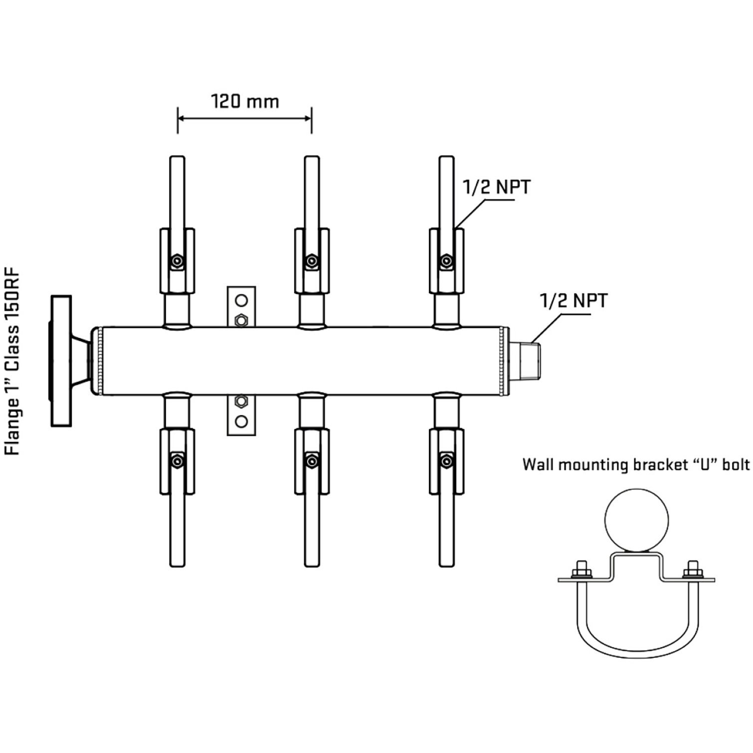 M506B080131 Manifolds Stainless Steel Double Sided