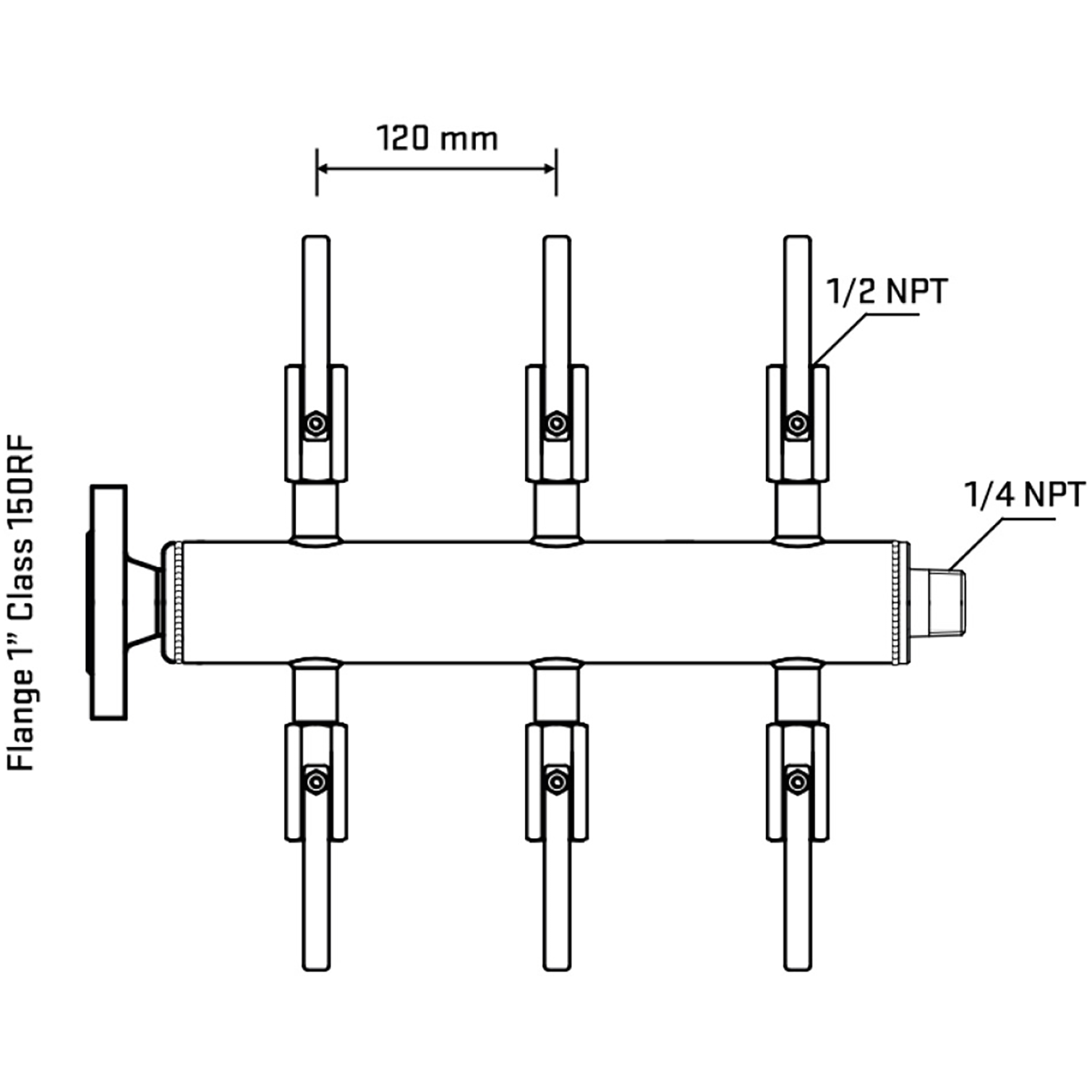 M506B080140 Manifolds Stainless Steel Double Sided