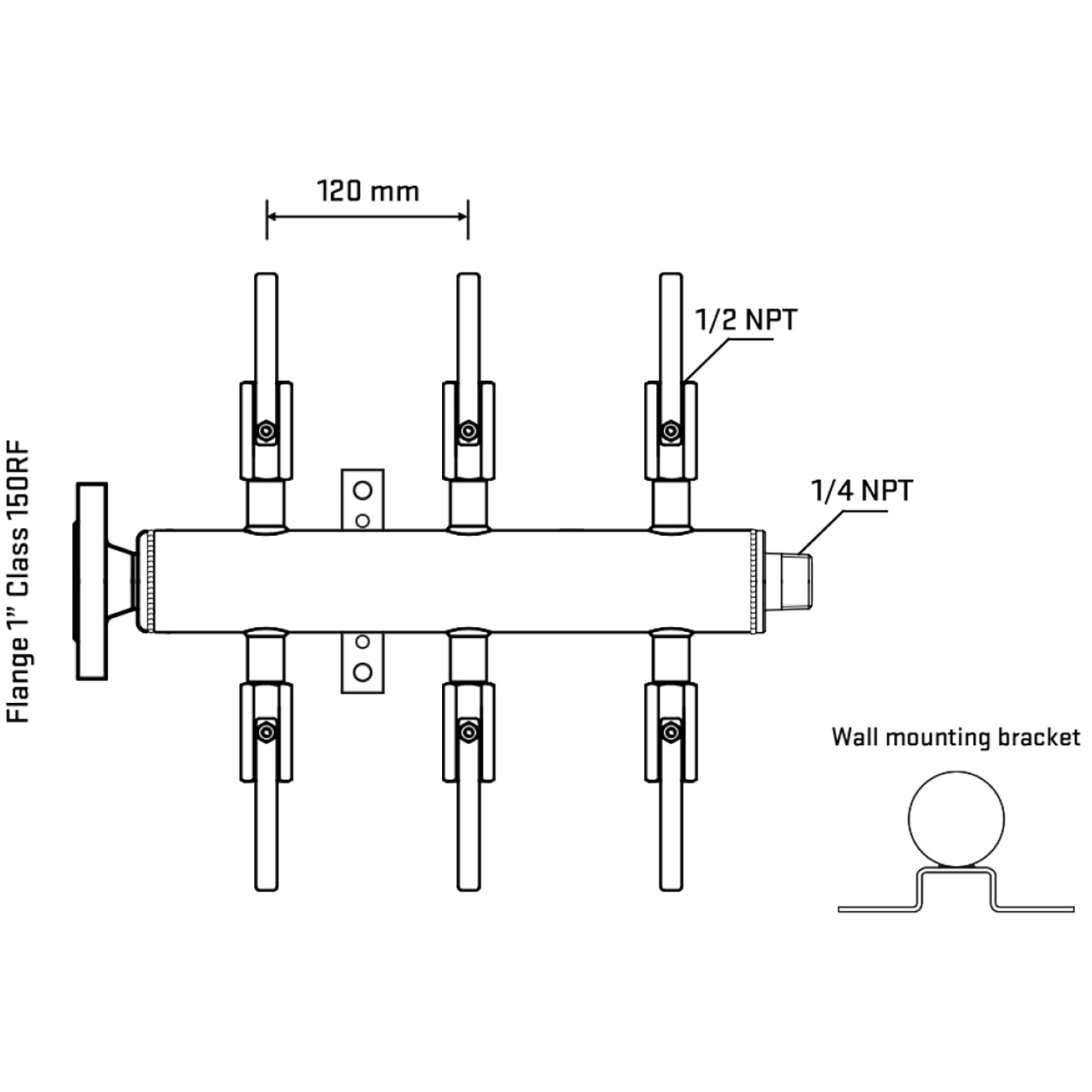 M506B080142 Manifolds Stainless Steel Double Sided