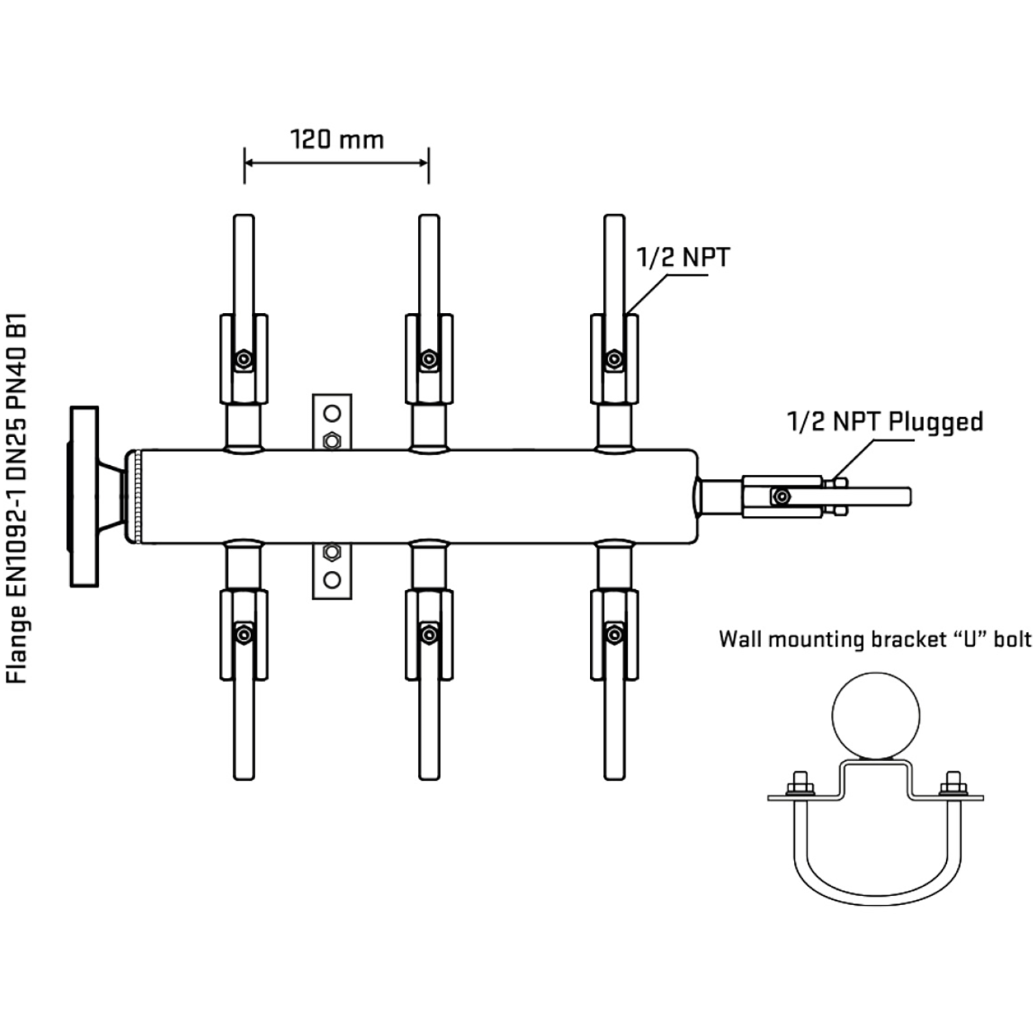 M506B080311 Manifolds Stainless Steel Double Sided