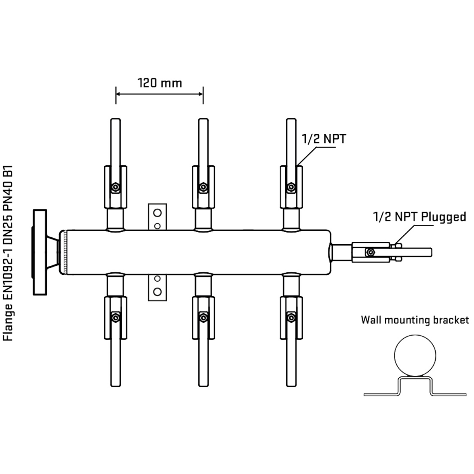 M506B080312 Manifolds Stainless Steel Double Sided