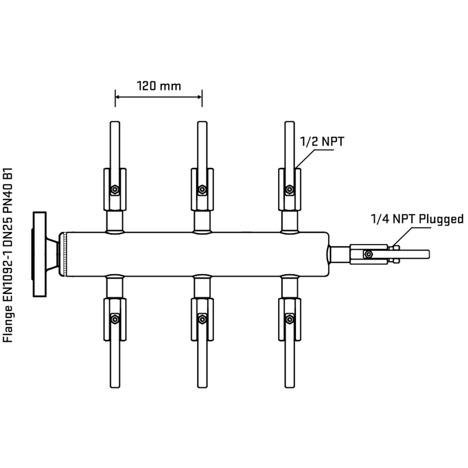 M506B080320 Manifolds Stainless Steel Double Sided