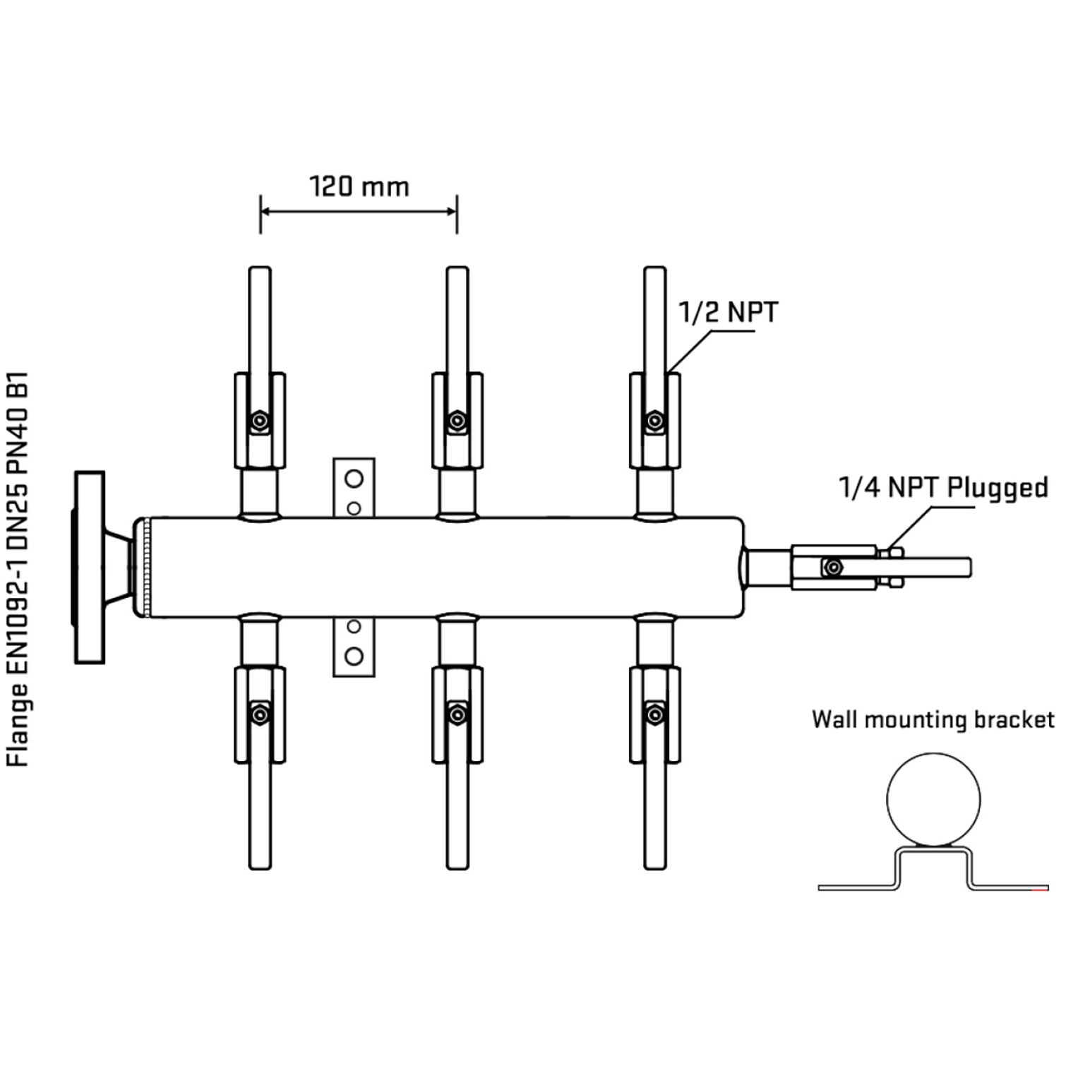 M506B080322 Manifolds Stainless Steel Double Sided