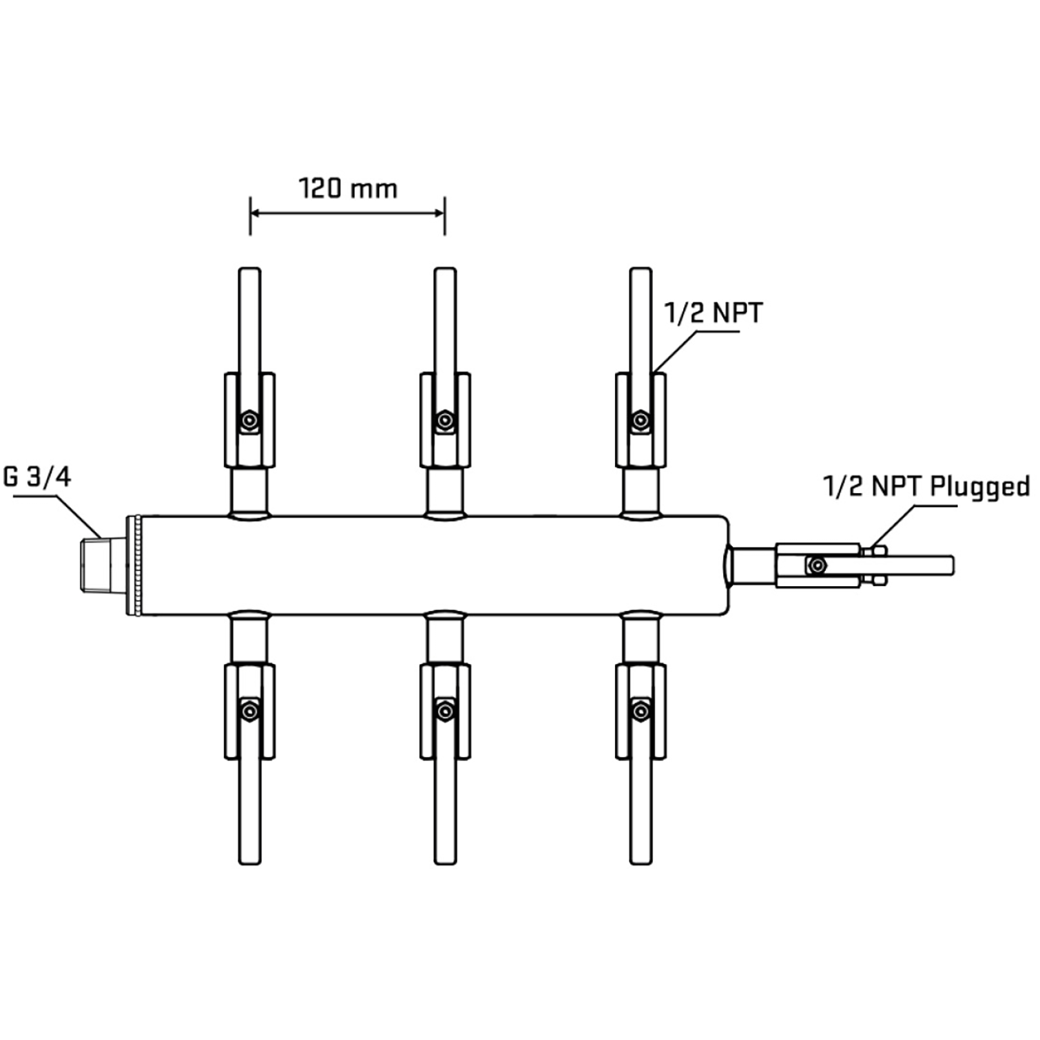 M506B080410 Manifolds Stainless Steel Double Sided