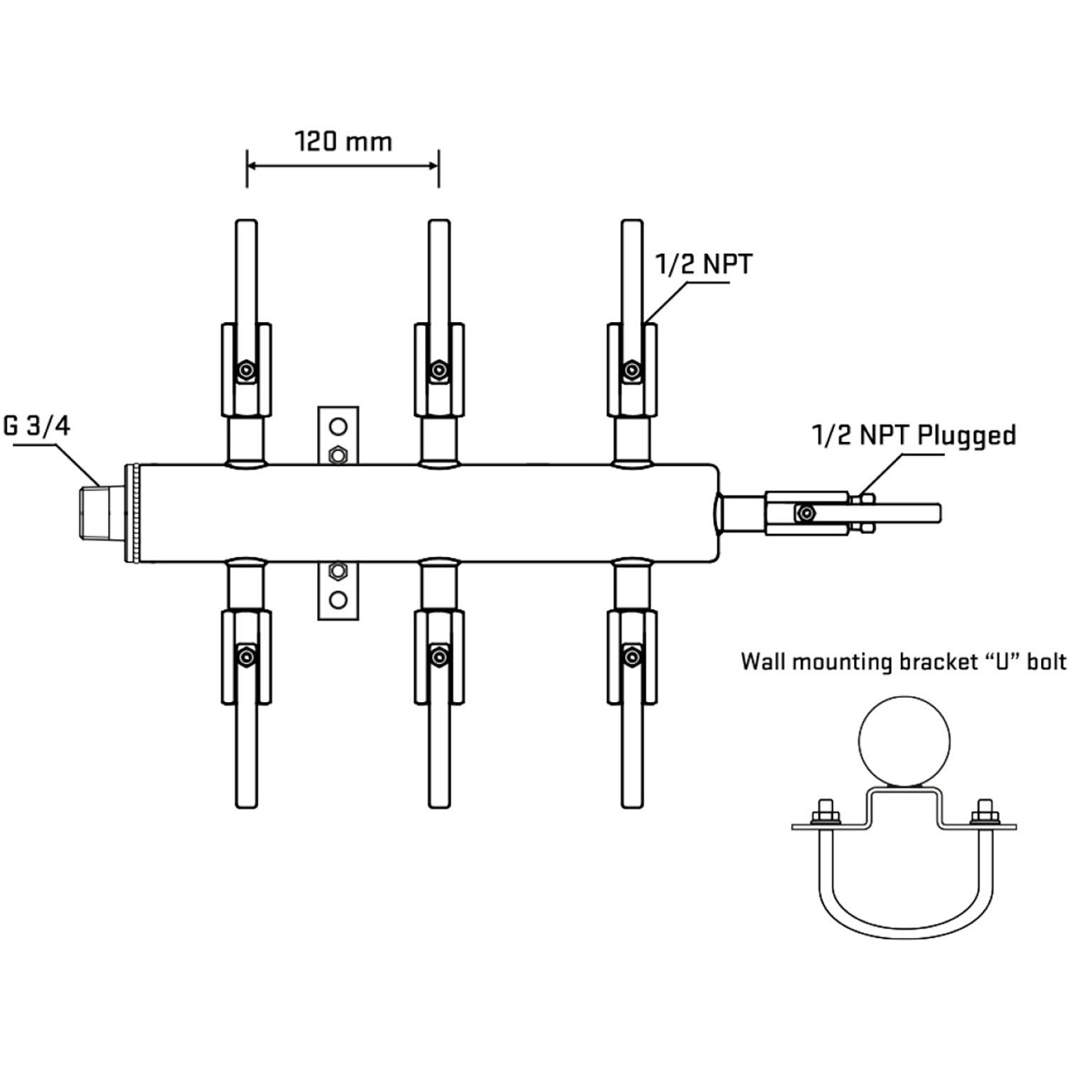 M506B080411 Manifolds Stainless Steel Double Sided