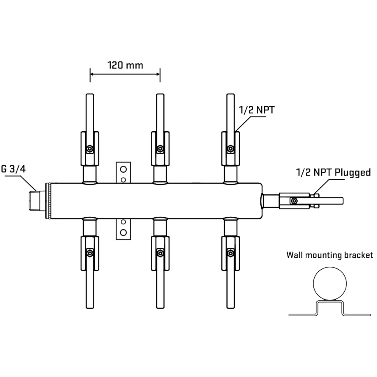 M506B080412 Manifolds Stainless Steel Double Sided