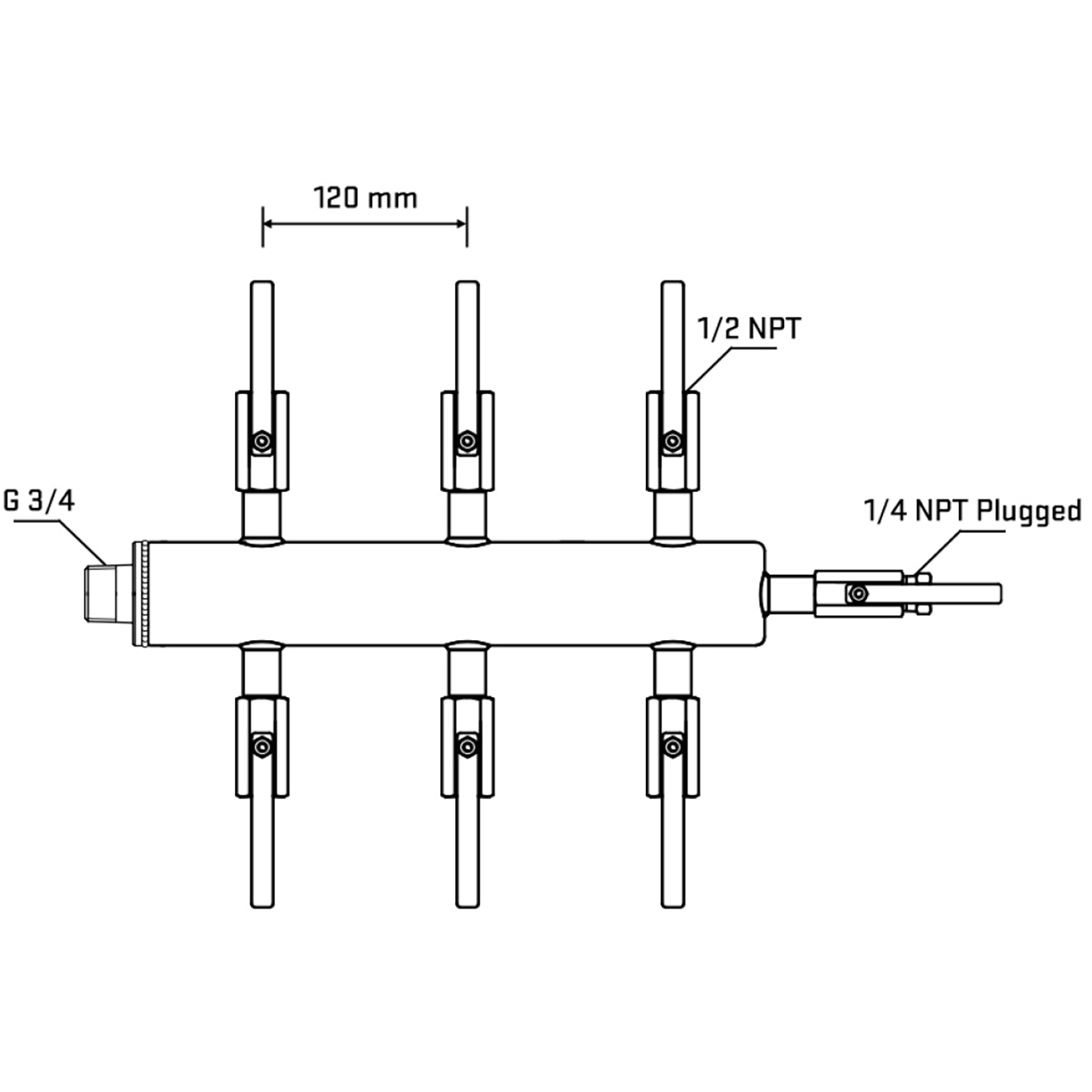 M506B080420 Manifolds Stainless Steel Double Sided