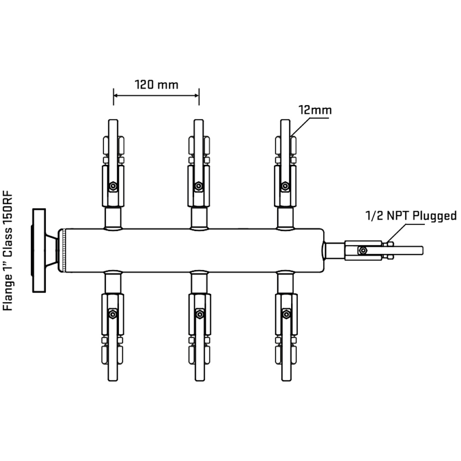 M506B100110 Manifolds Stainless Steel Double Sided