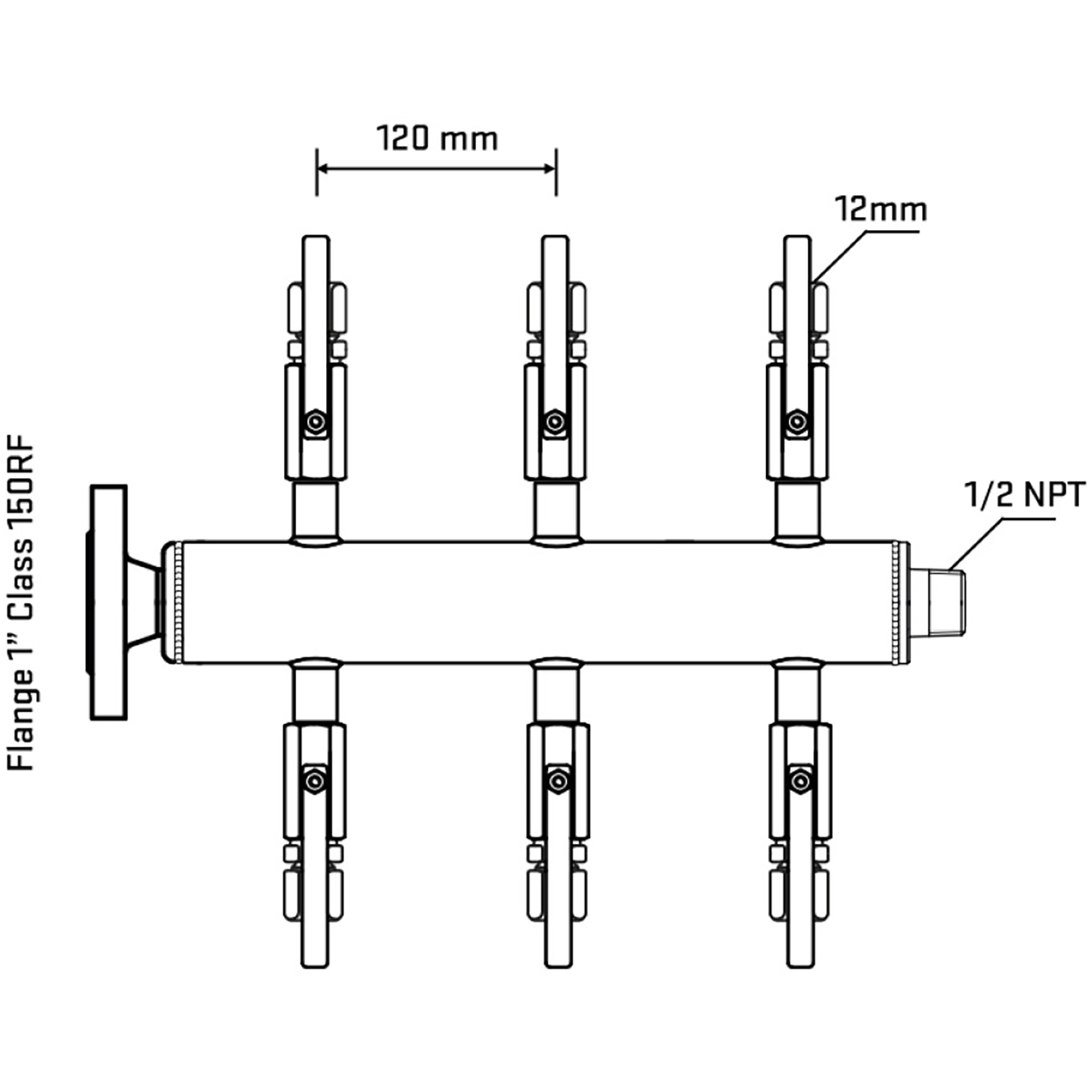 M506B100130 Manifolds Stainless Steel Double Sided