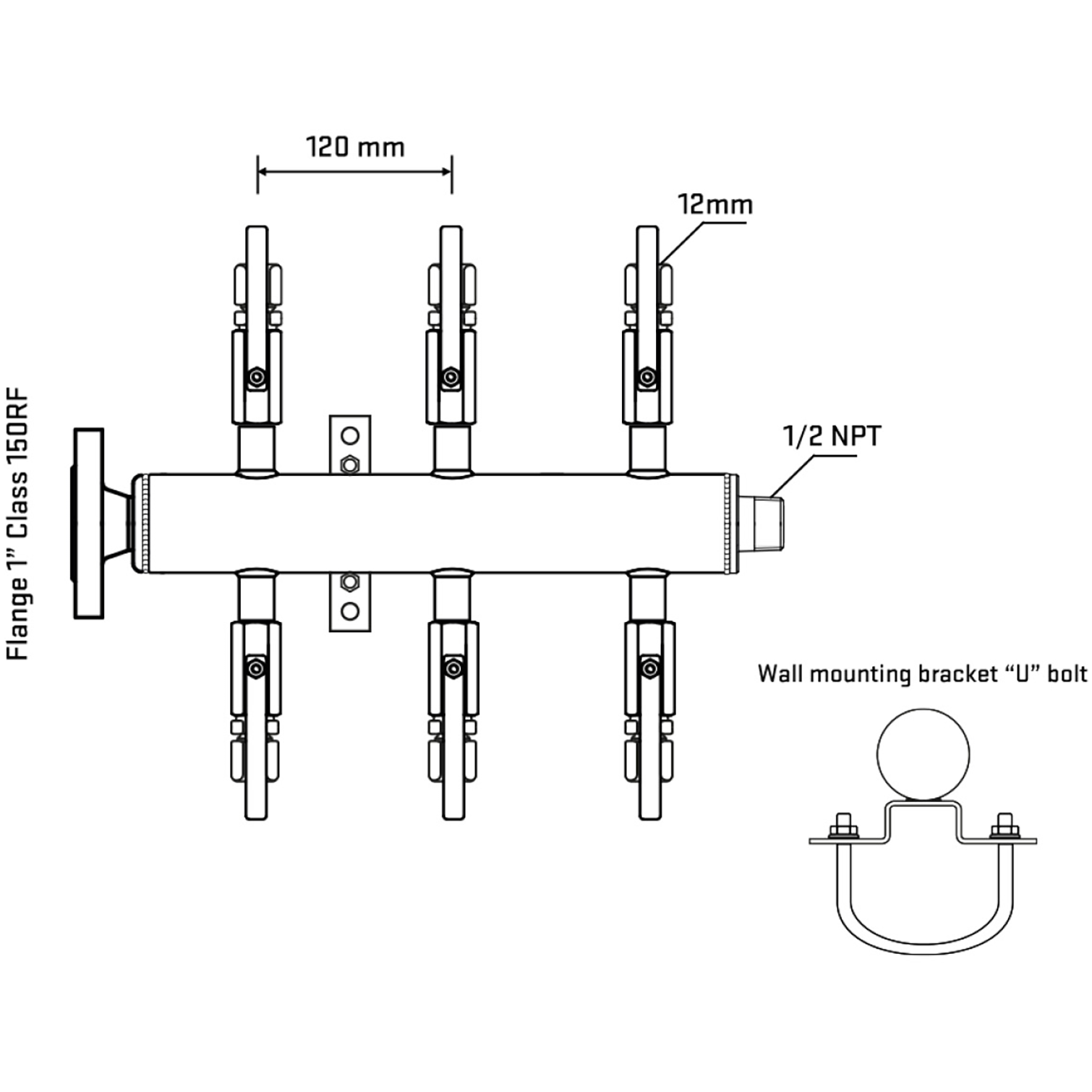 M506B100131 Manifolds Stainless Steel Double Sided