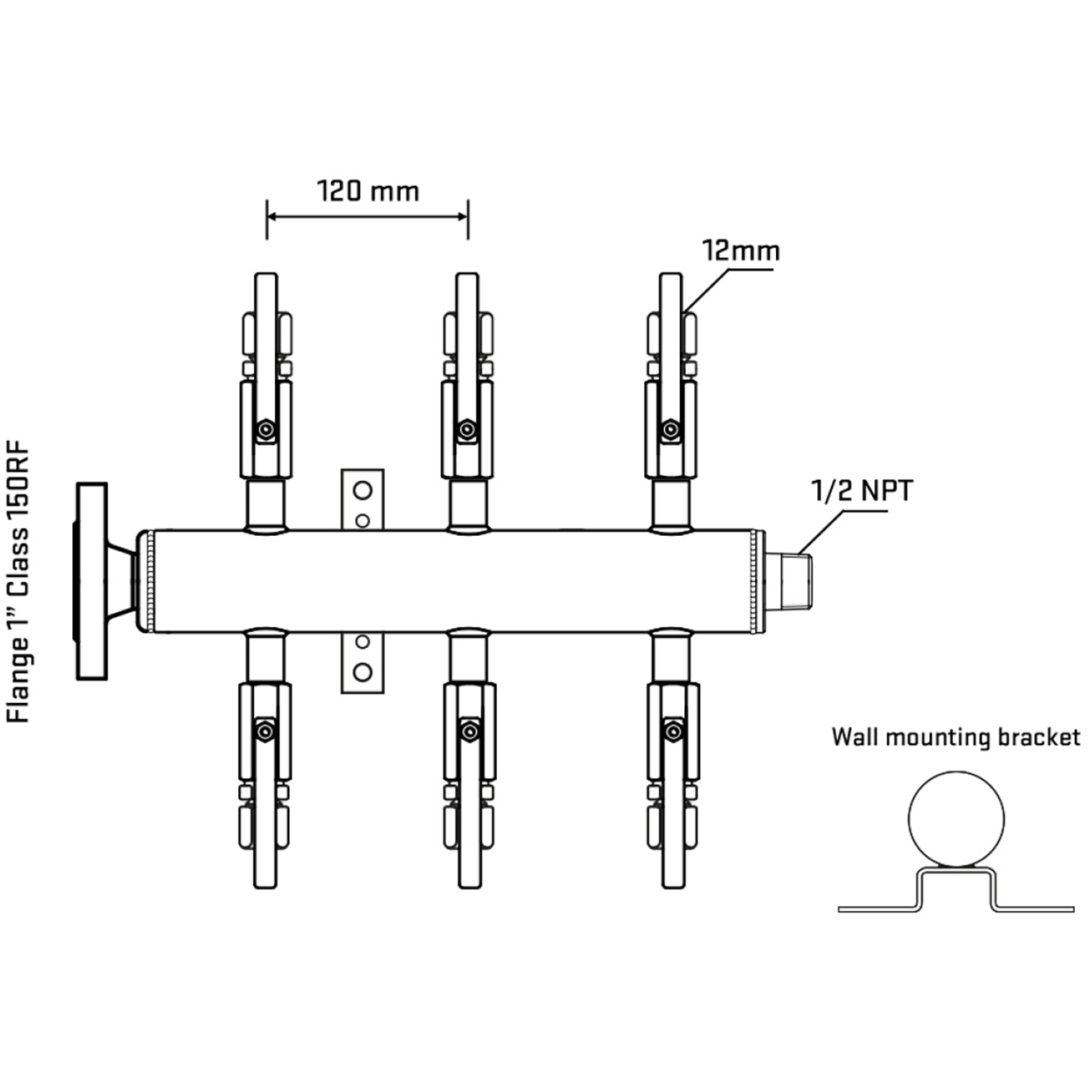 M506B100132 Manifolds Stainless Steel Double Sided