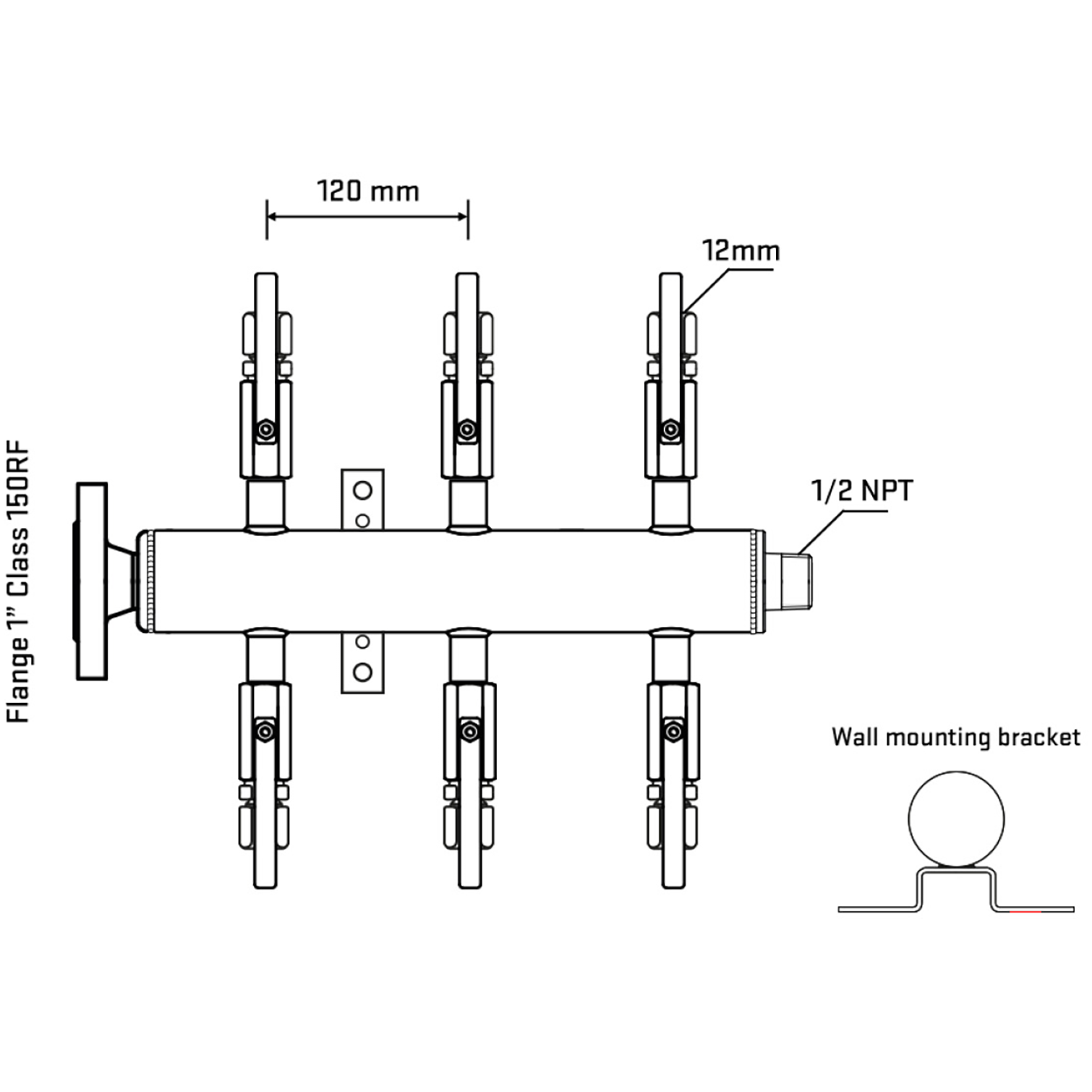 M506B110132 Manifolds Stainless Steel Double Sided