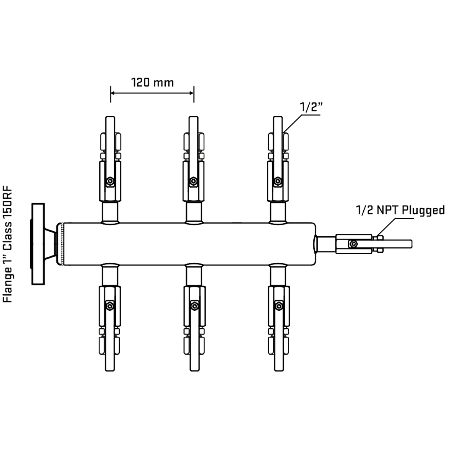 M506B120110 Manifolds Stainless Steel Double Sided