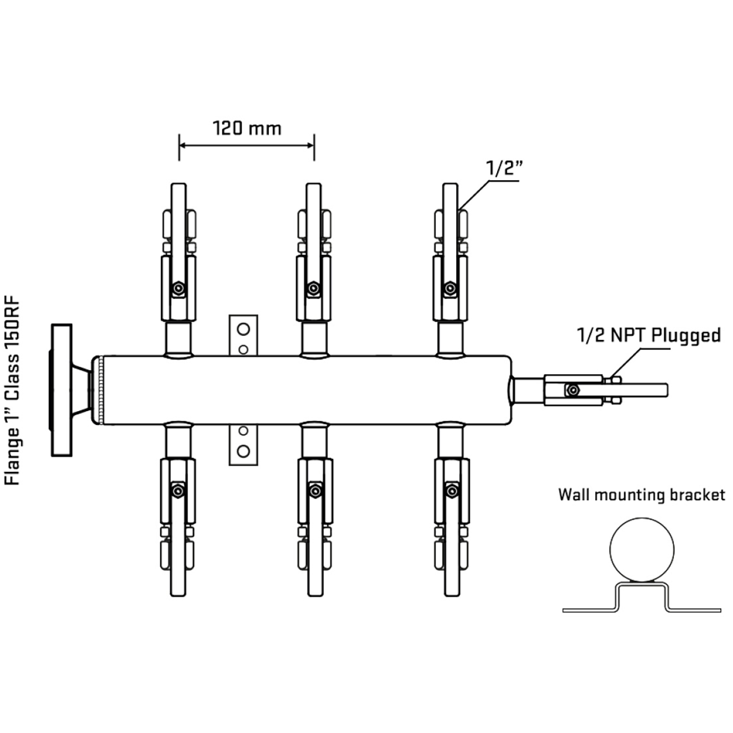 M506B120112 Manifolds Stainless Steel Double Sided