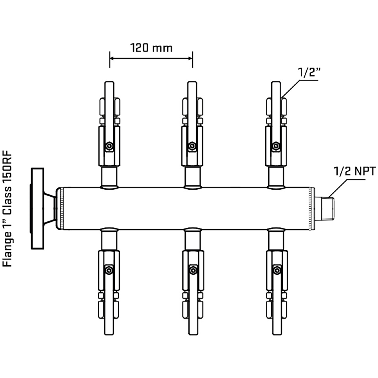 M506B120130 Manifolds Stainless Steel Double Sided