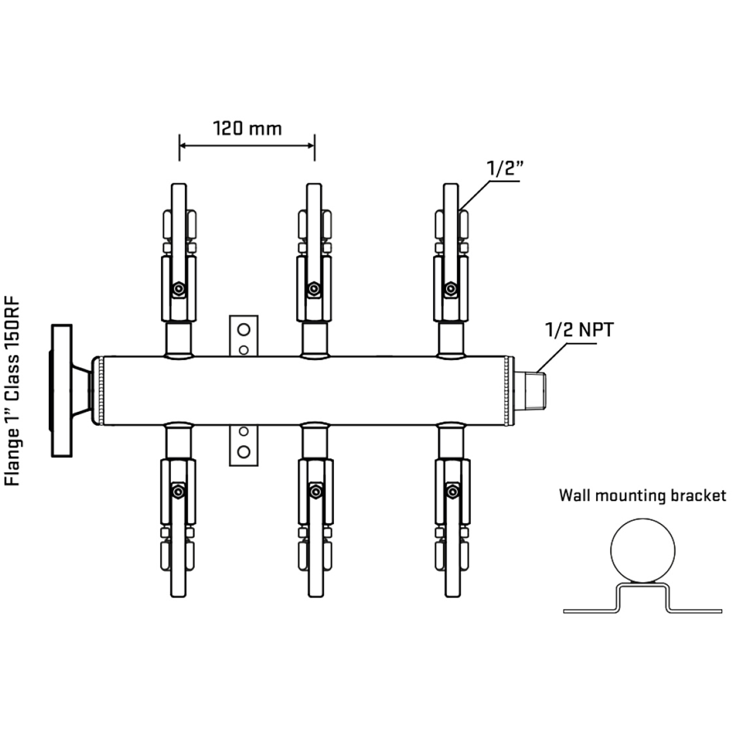 M506B120132 Manifolds Stainless Steel Double Sided