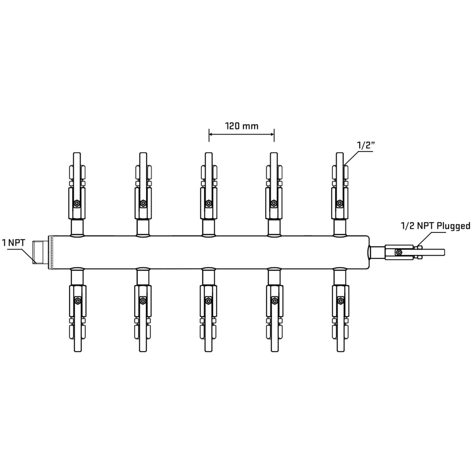 M510B121110 Manifolds Stainless Steel Double Sided