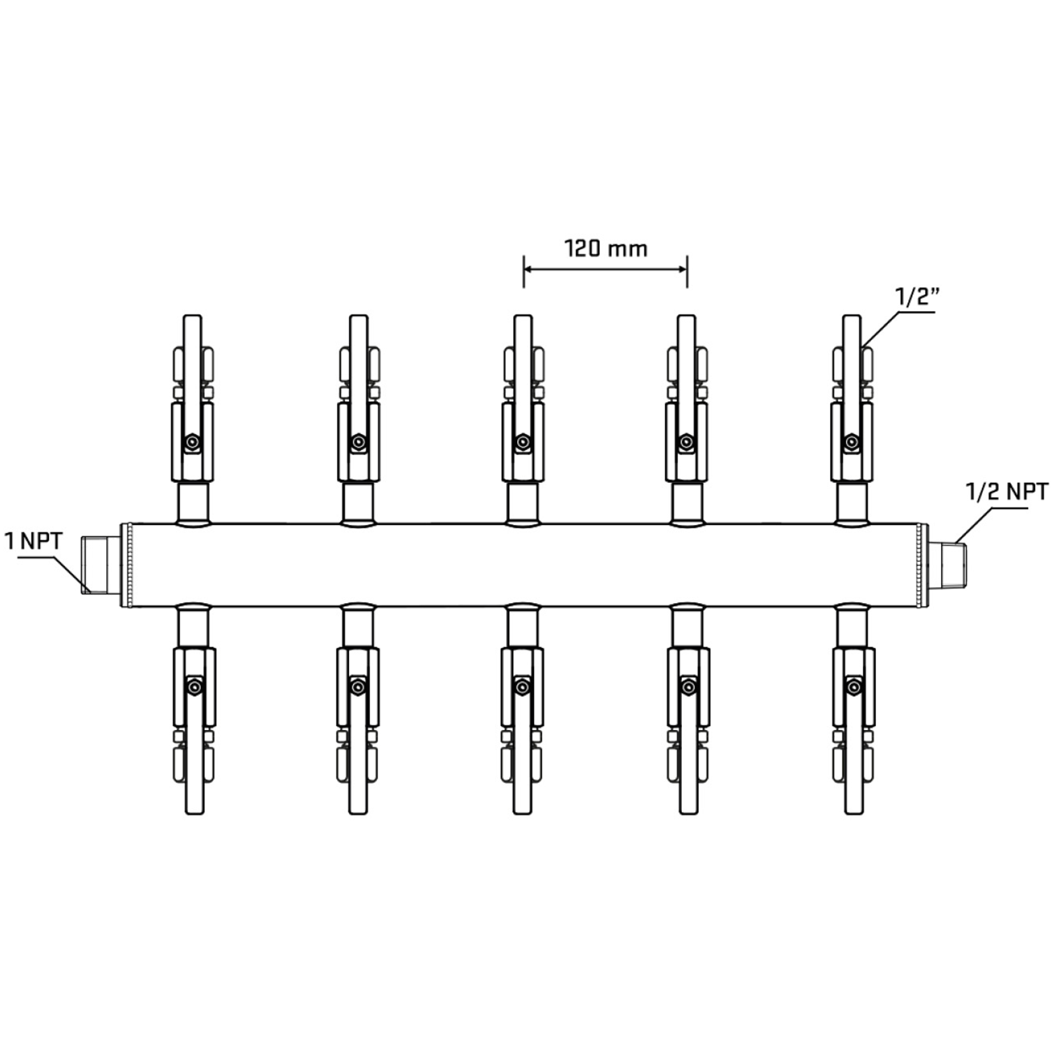 M510B121130 Manifolds Stainless Steel Double Sided