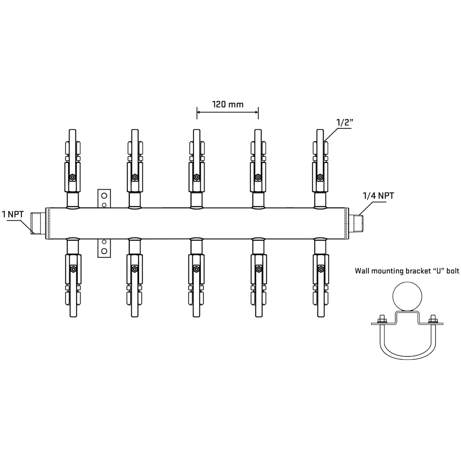 M510B121141 Manifolds Stainless Steel Double Sided