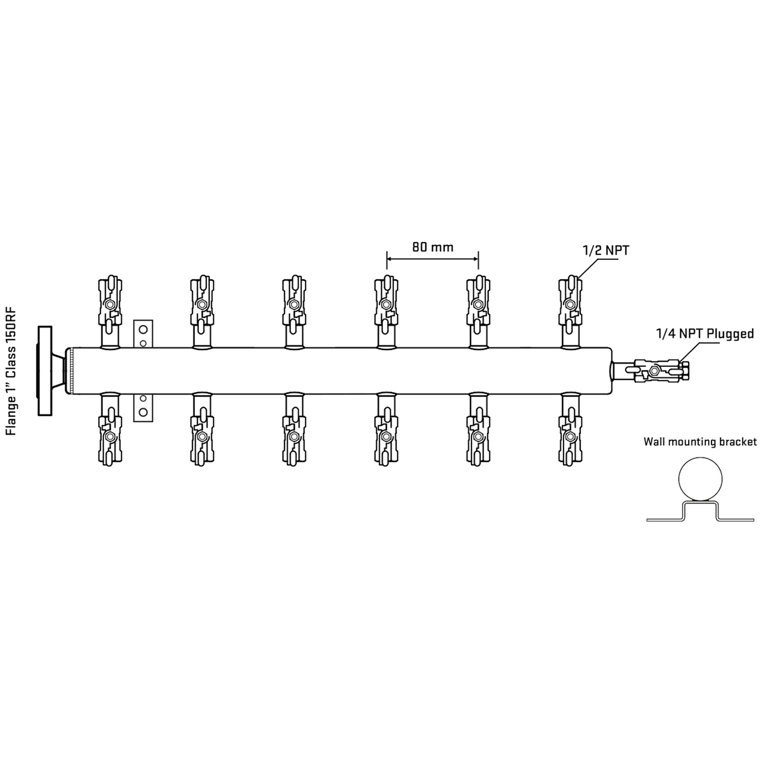 M512A010122 Manifolds Stainless Steel Double Sided