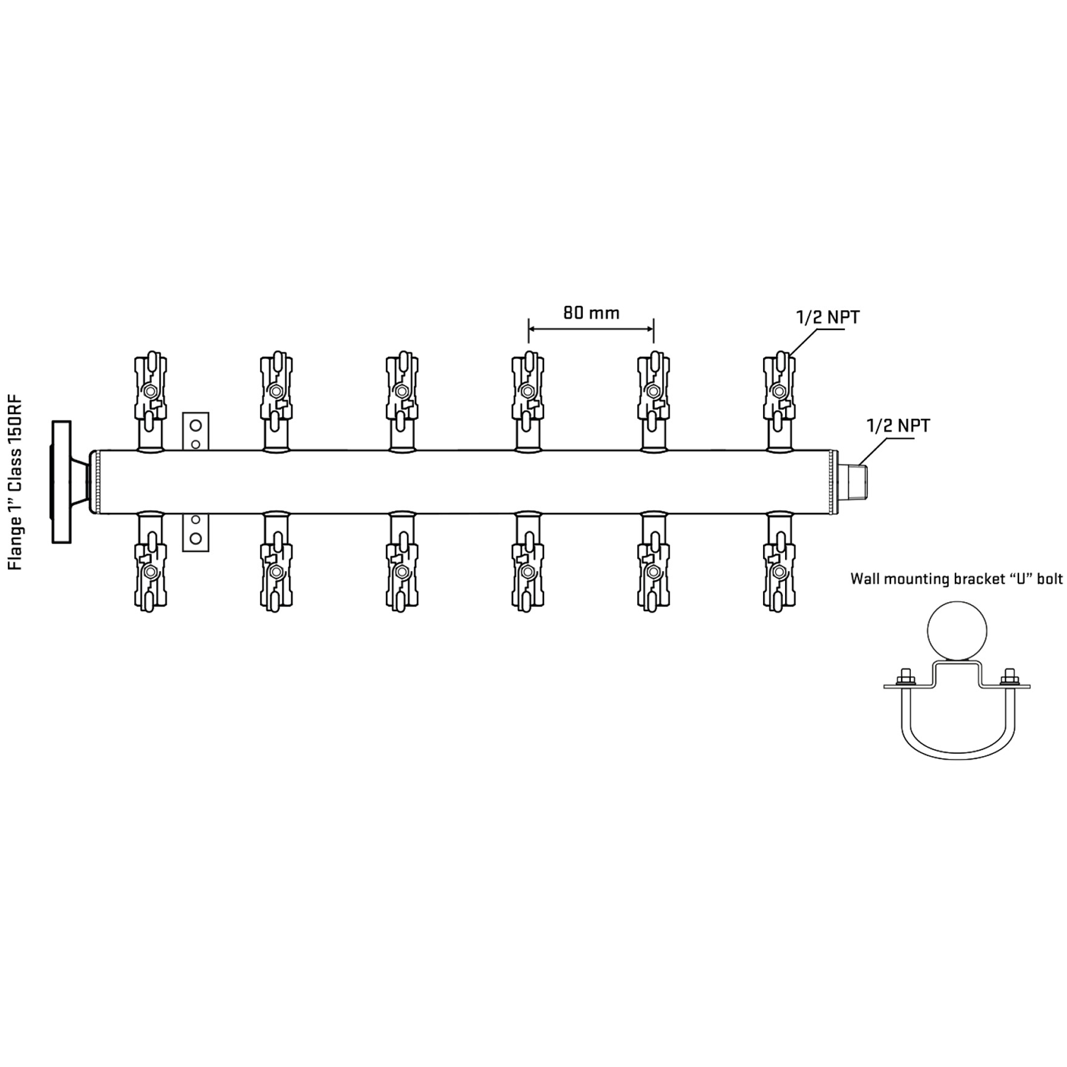 M512A010131 Manifolds Stainless Steel Double Sided