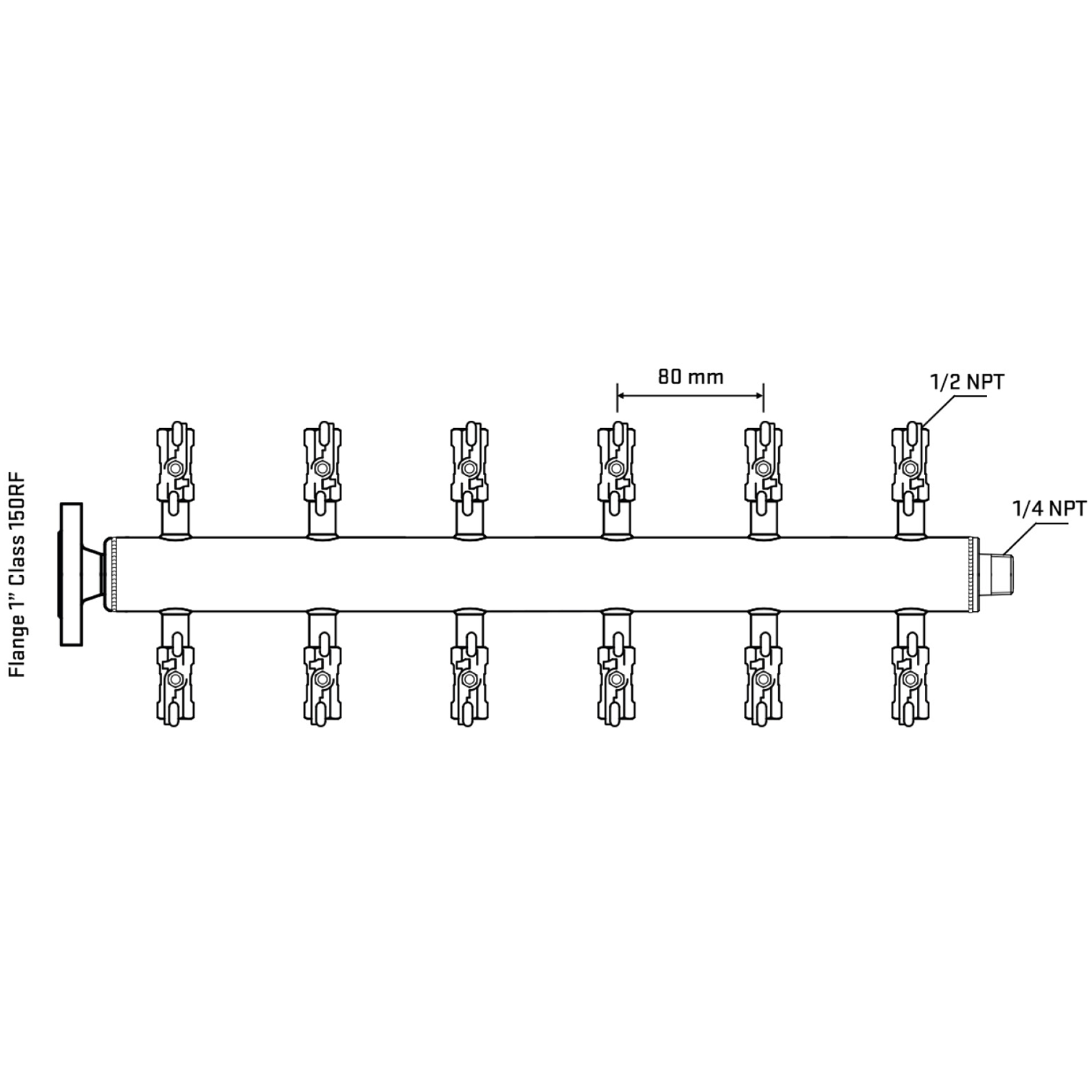 M512A010140 Manifolds Stainless Steel Double Sided