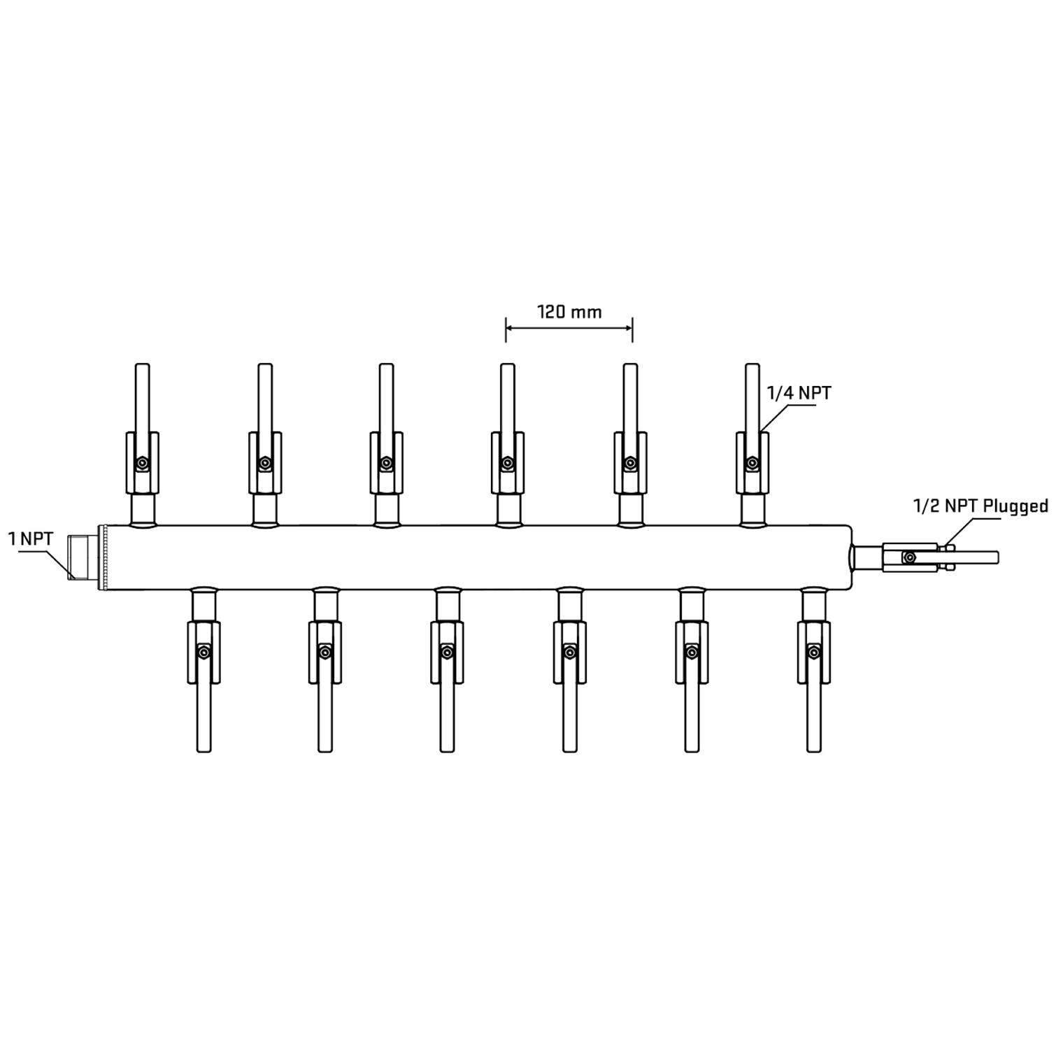 M5F2B091110 Manifolds Stainless Steel Double Sided