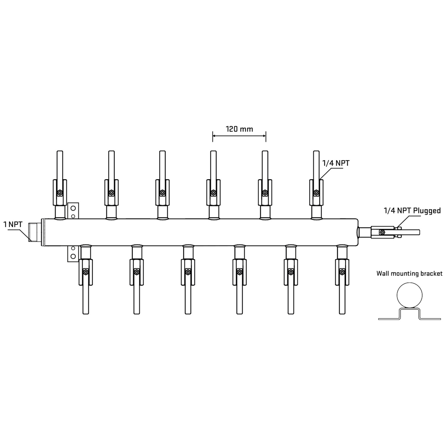 M5F2B091122 Manifolds Stainless Steel Double Sided