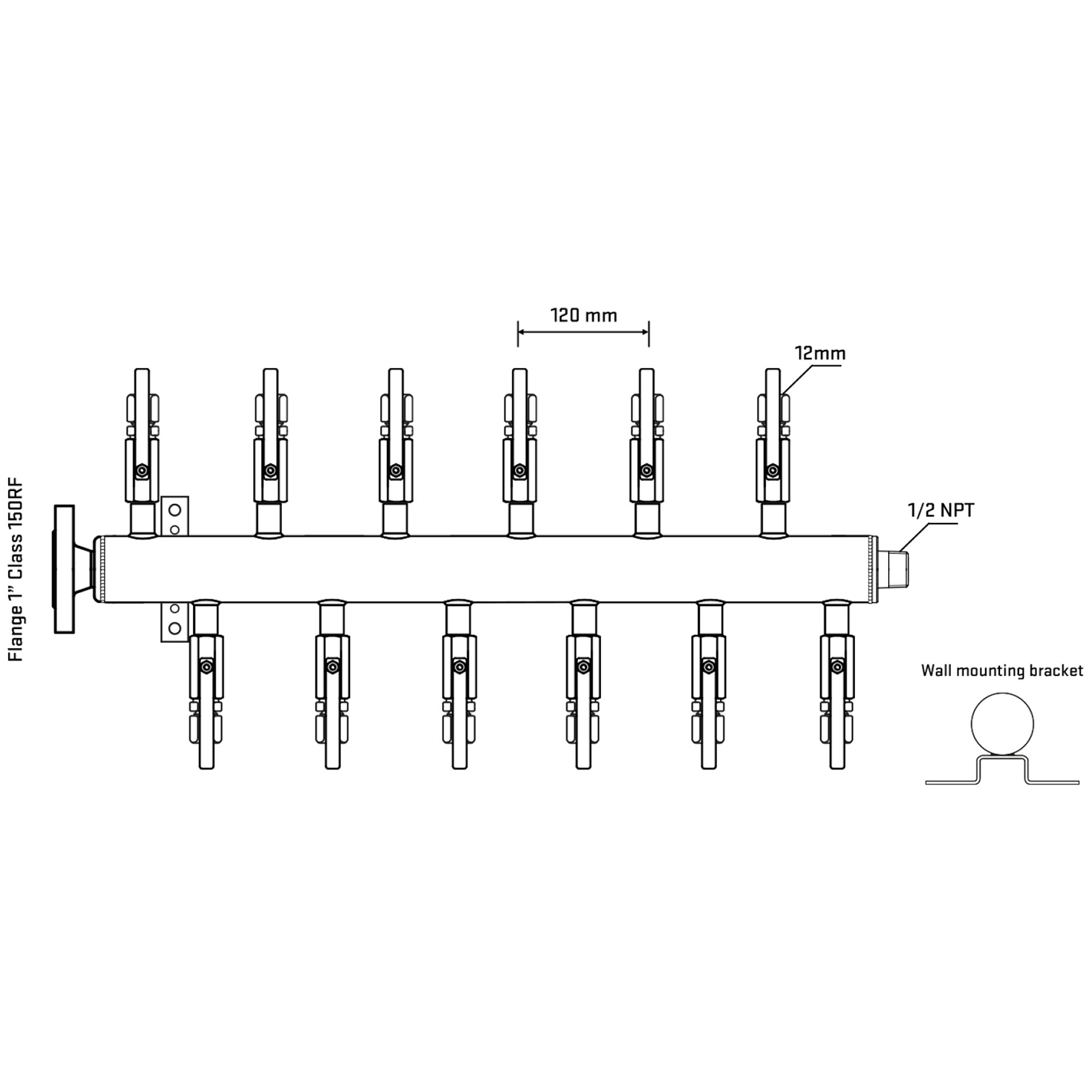 M5F2B100132 Manifolds Stainless Steel Double Sided