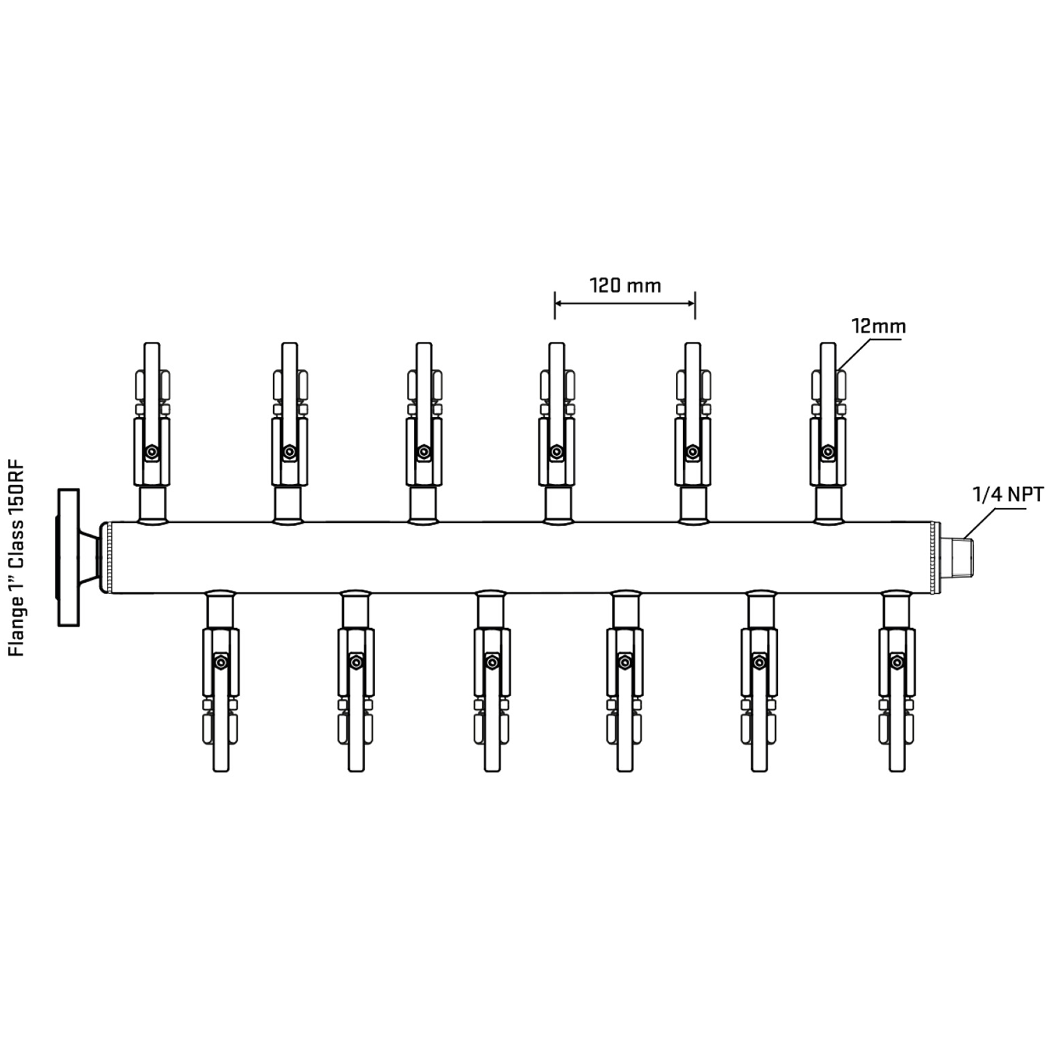 M5F2B100140 Manifolds Stainless Steel Double Sided