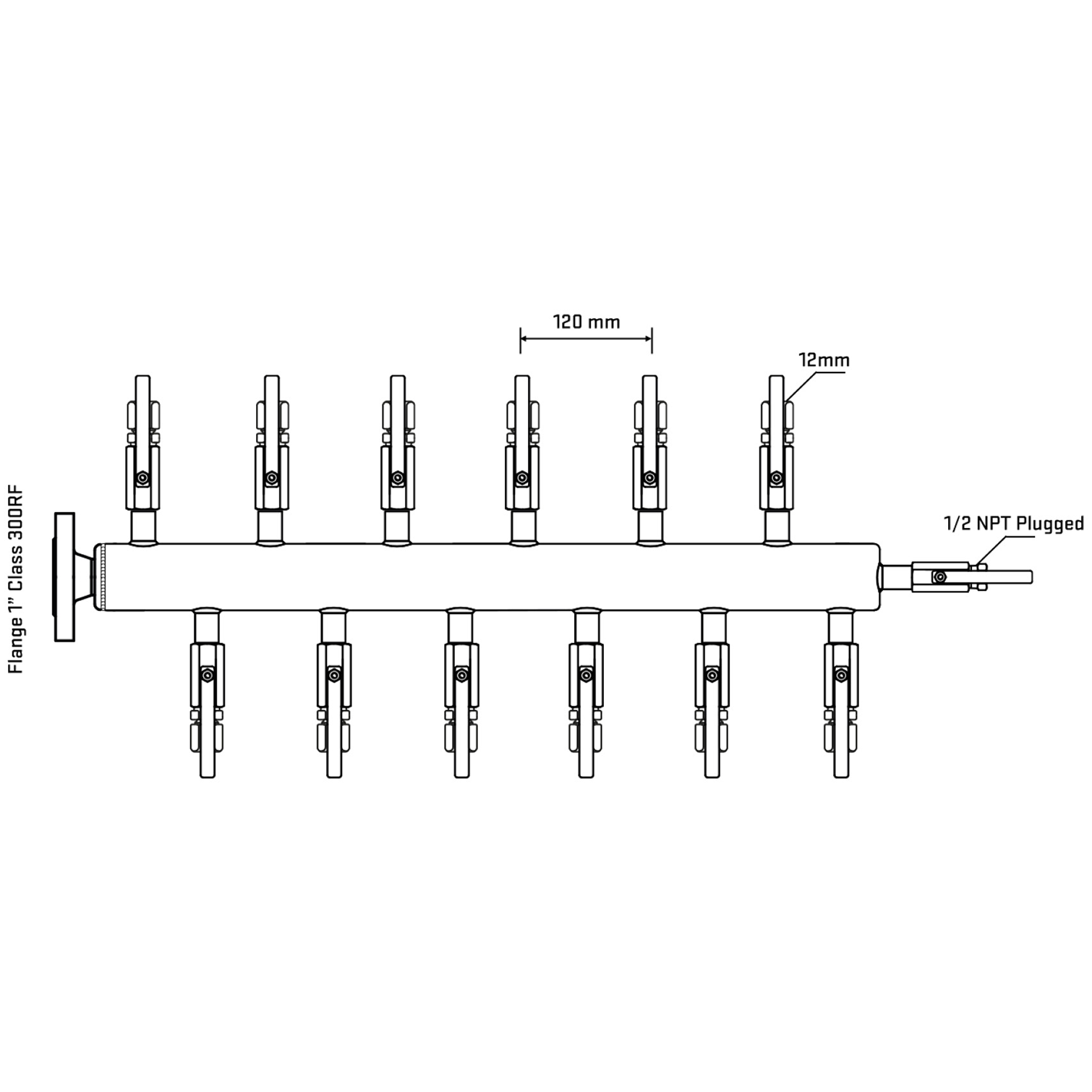 M5F2B100210 Manifolds Stainless Steel Double Sided