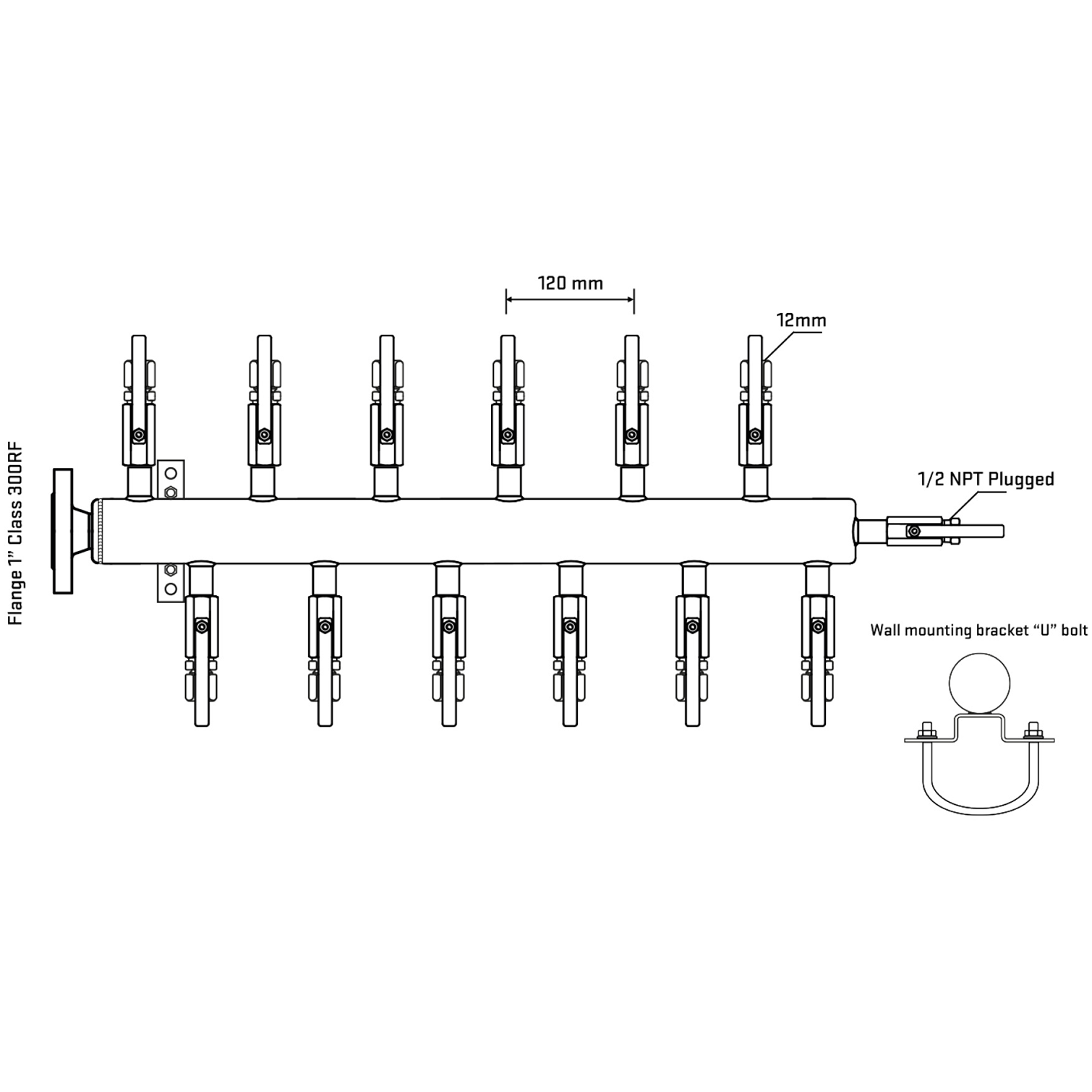 M5F2B100211 Manifolds Stainless Steel Double Sided