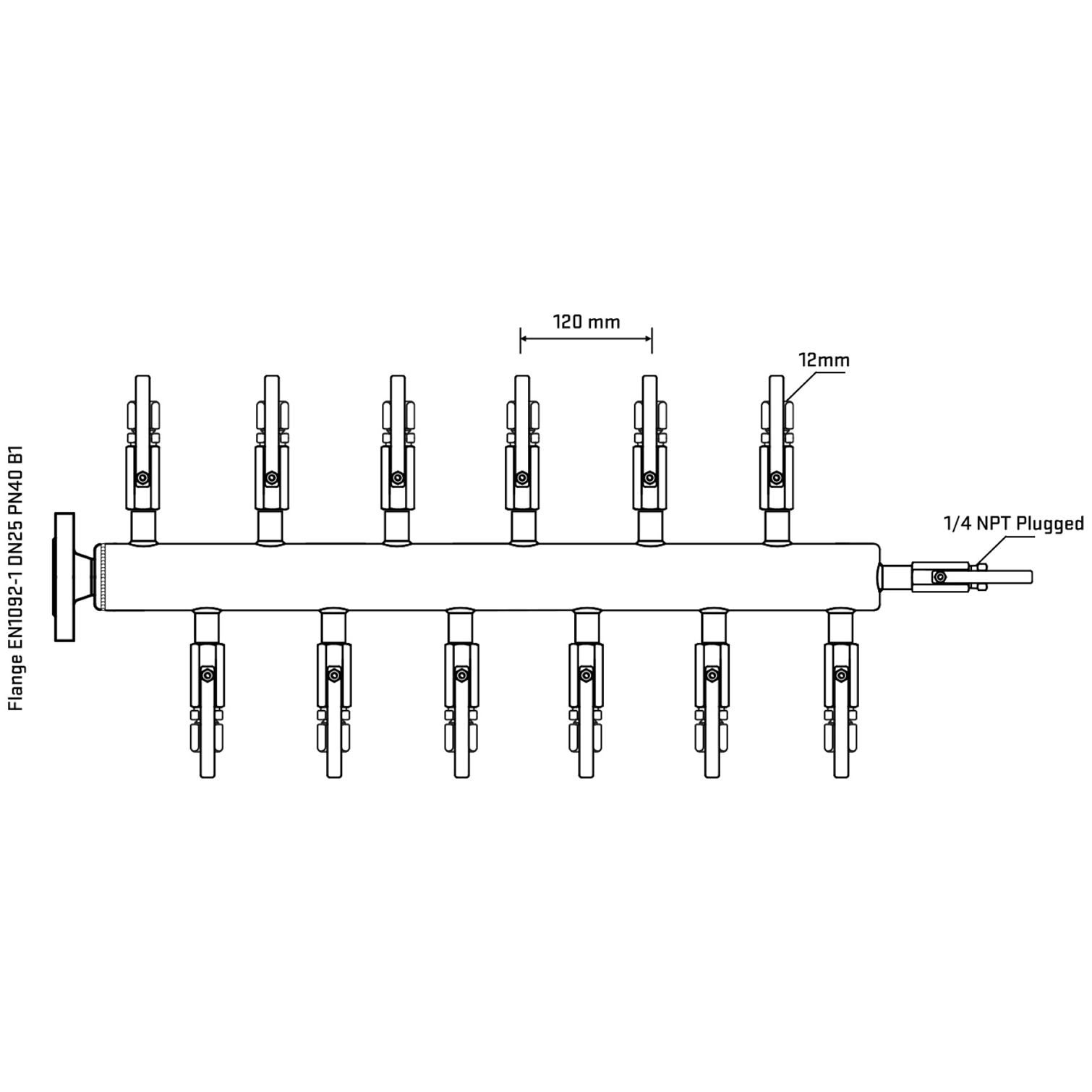 M5F2B100320 Manifolds Stainless Steel Double Sided