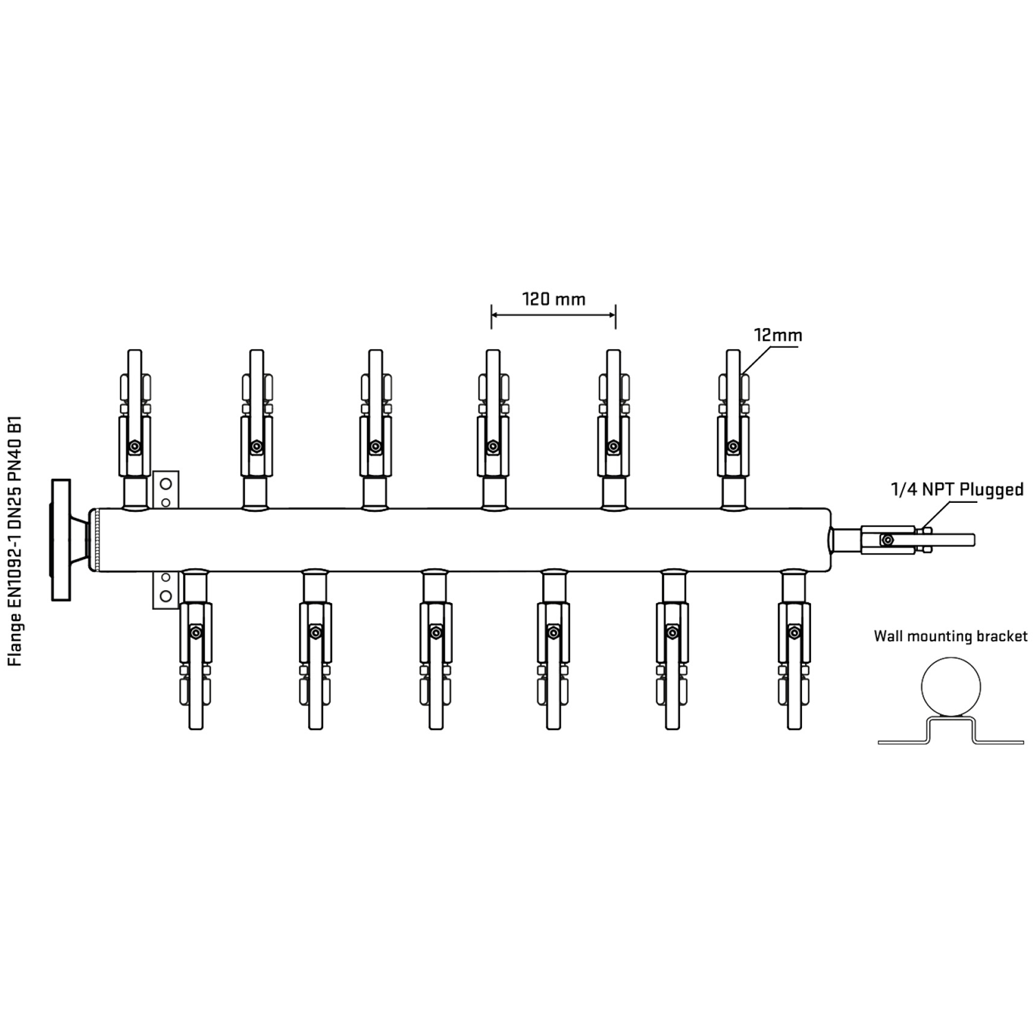 M5F2B100322 Manifolds Stainless Steel Double Sided