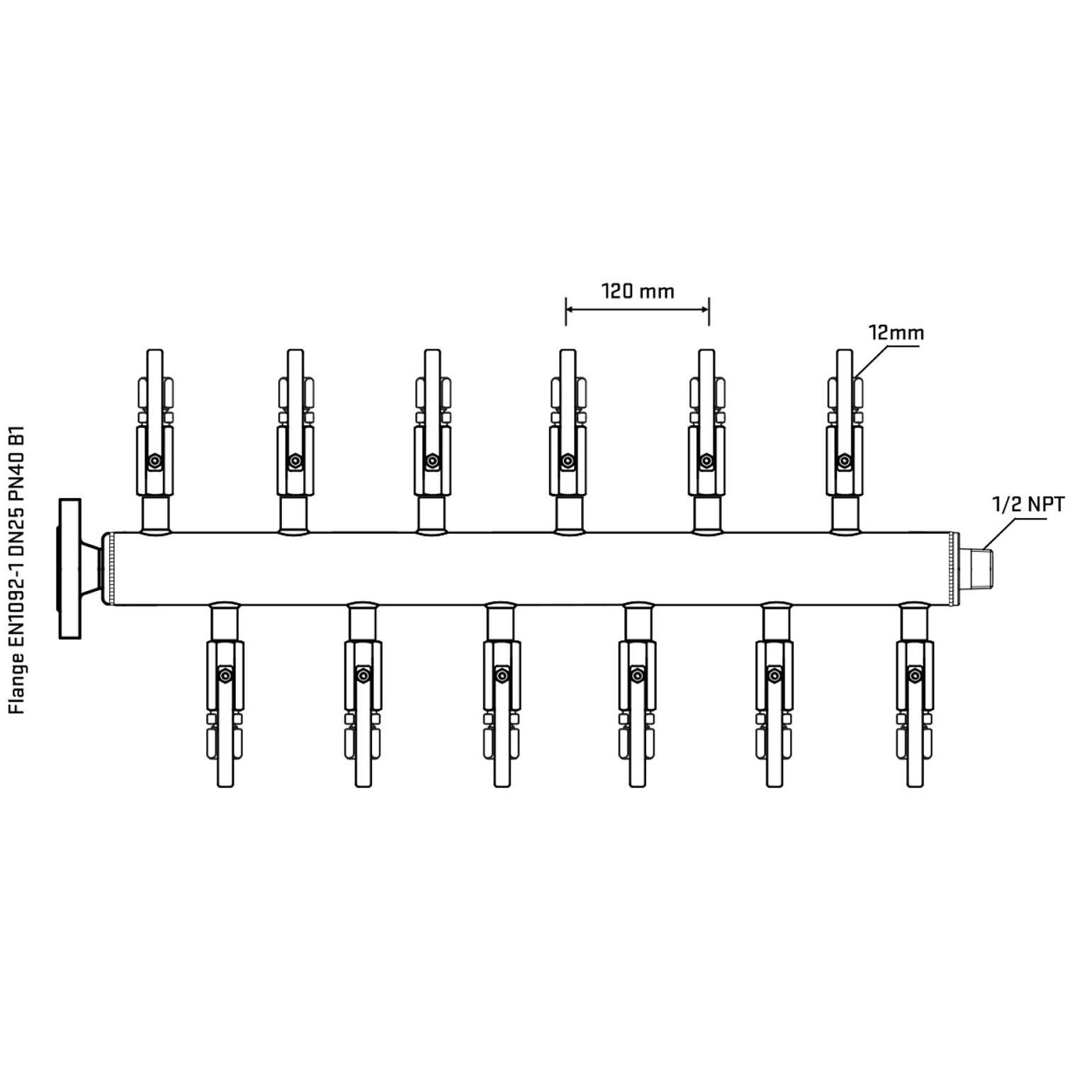 M5F2B100330 Manifolds Stainless Steel Double Sided