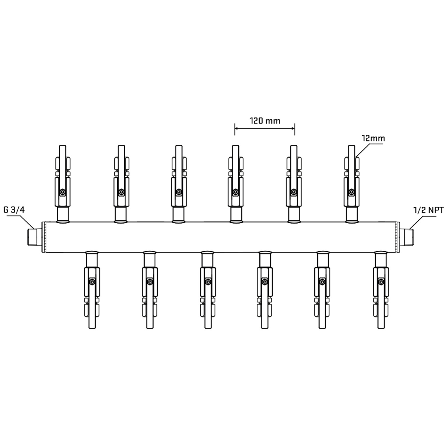 M5F2B100430 Manifolds Stainless Steel Double Sided