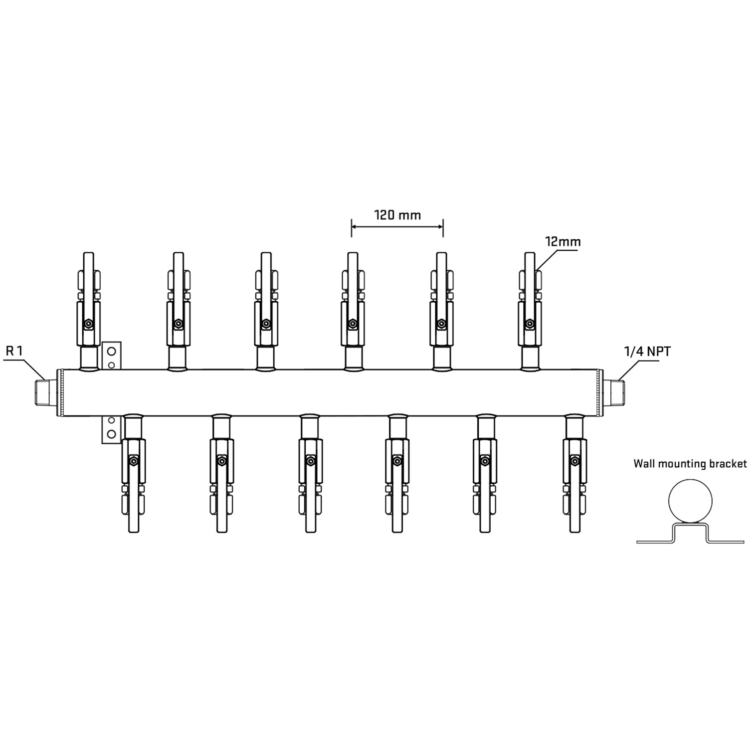 M5F2B100542 Manifolds Stainless Steel Double Sided