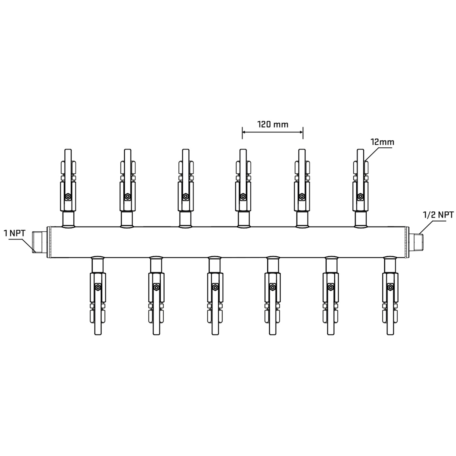 M5F2B101130 Manifolds Stainless Steel Double Sided