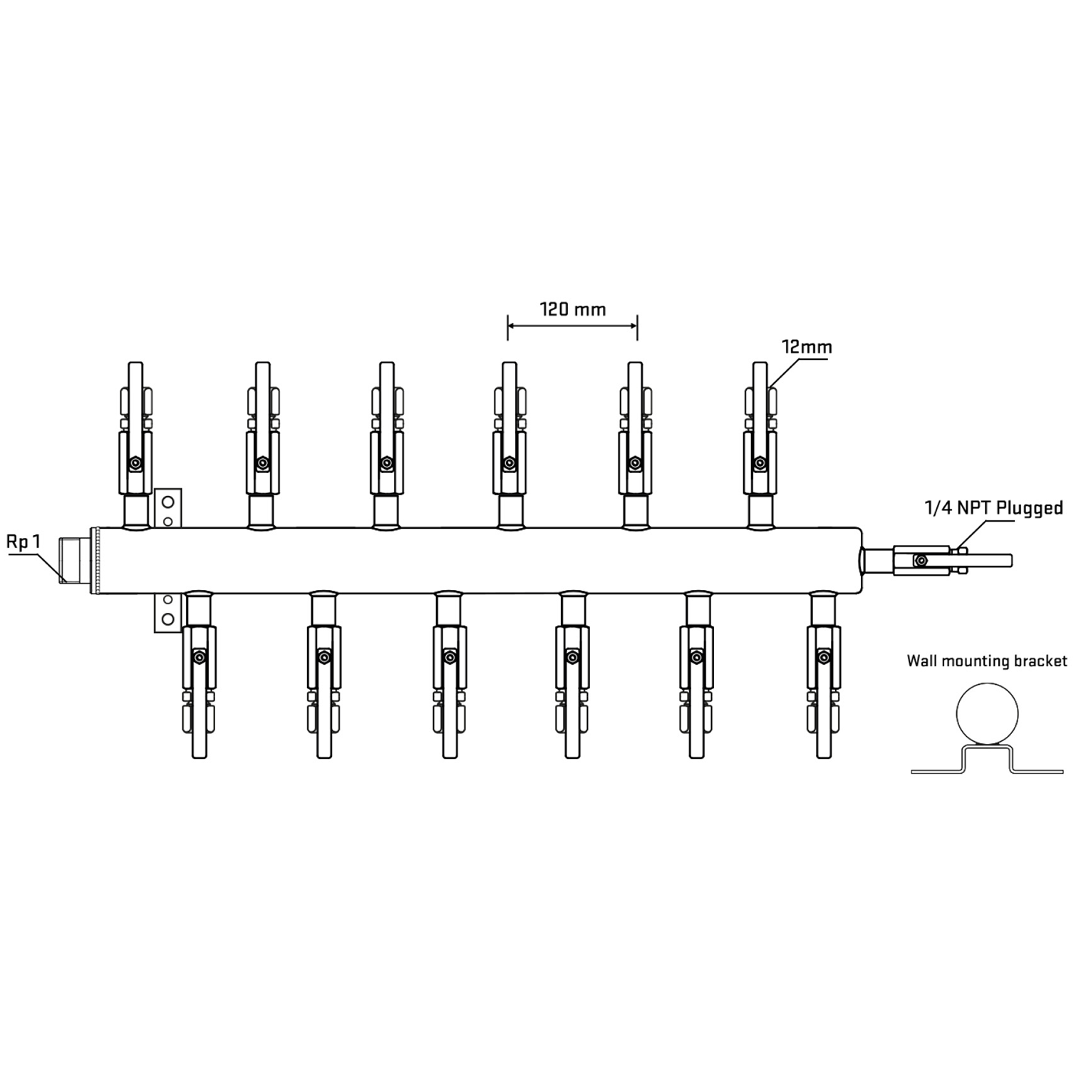 M5F2B110722 Manifolds Stainless Steel Double Sided