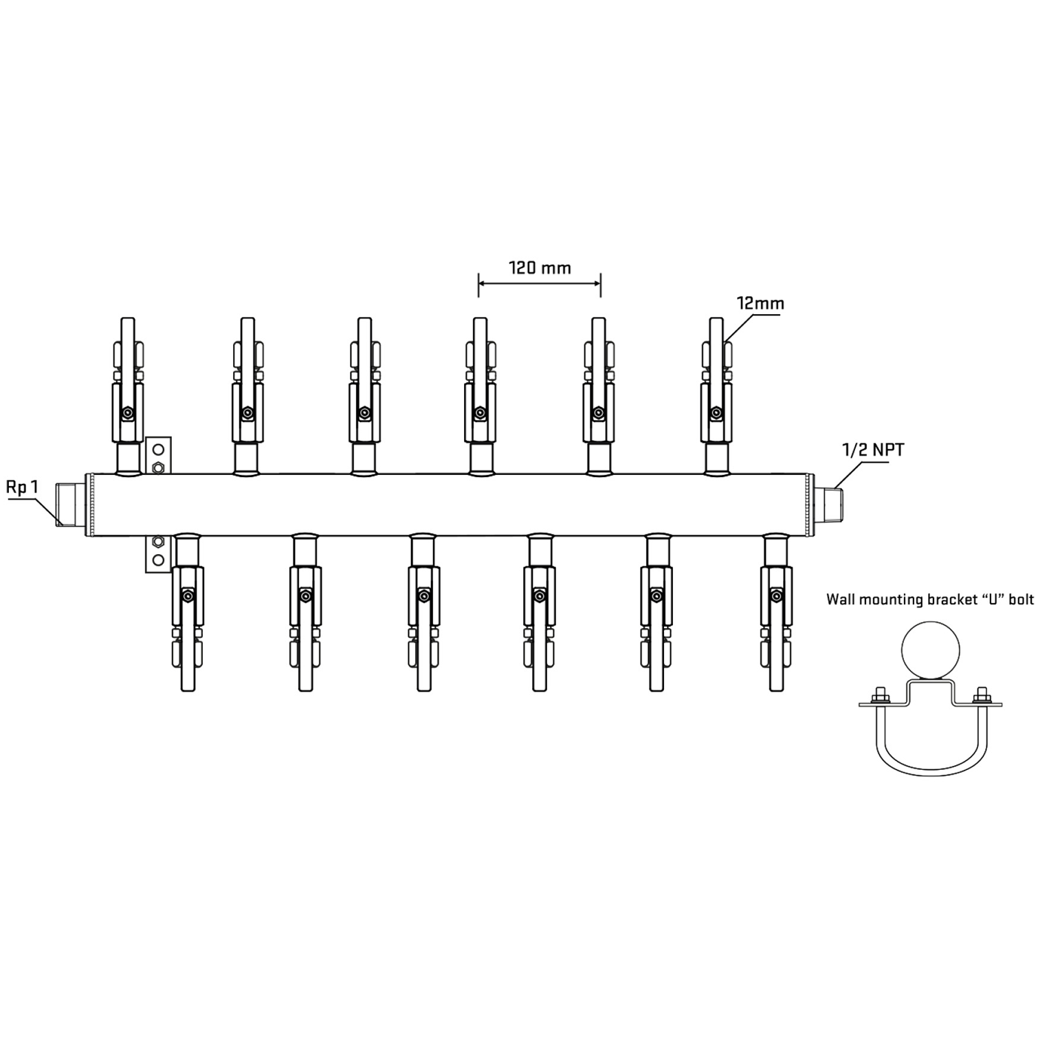 M5F2B110731 Manifolds Stainless Steel Double Sided