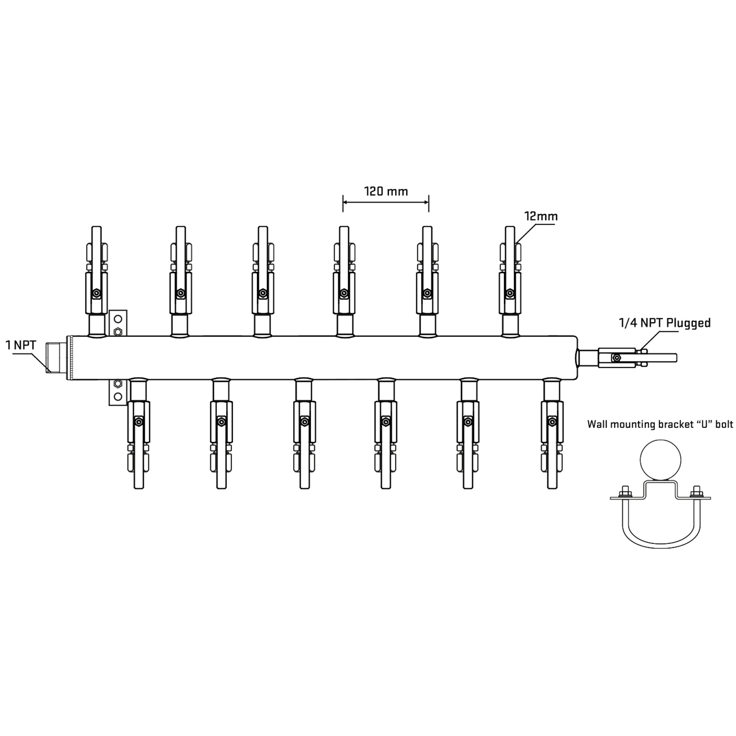 M5F2B111121 Manifolds Stainless Steel Double Sided